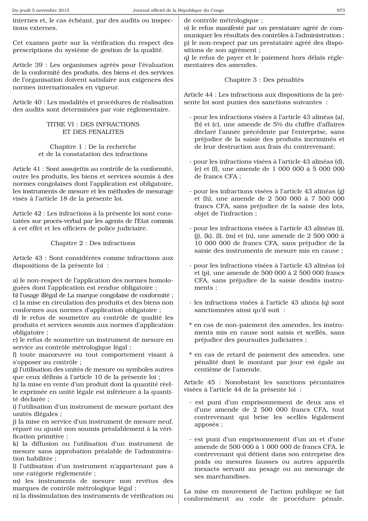 Loi n° 20-2015 du 29 octobre 2015 — official PDF page 37; original table columns, symbols and diagram connections