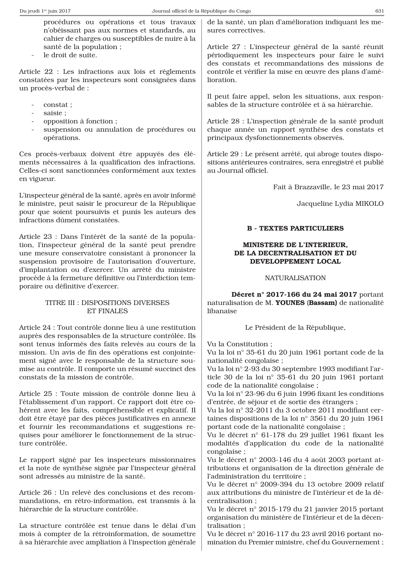 Arrêté n° 3896 du 23 mai 2017 — official PDF page 27; original table columns, symbols and diagram connections