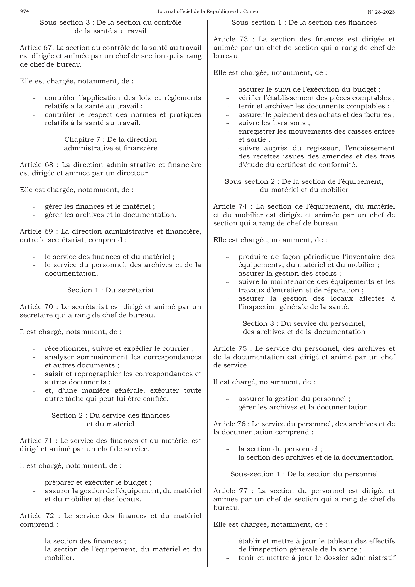 Arrêté n° 8576 du 29 juin 2023 — official PDF page 30; original table columns, symbols and diagram connections