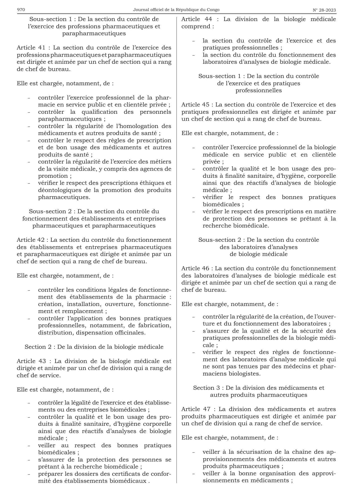 Arrêté n° 8576 du 29 juin 2023 — official PDF page 26; original table columns, symbols and diagram connections