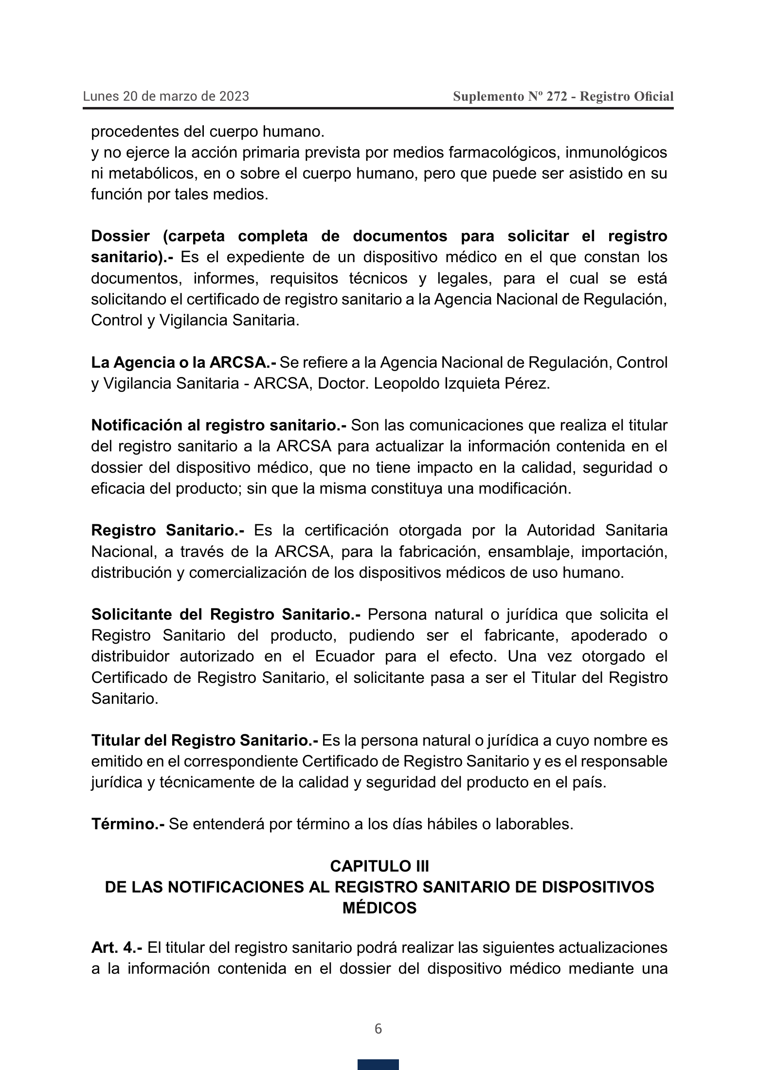 ARCSA-DE-2023-005-AKRG — official Gazette272 original — complete original official PDF page 6; source image governs.