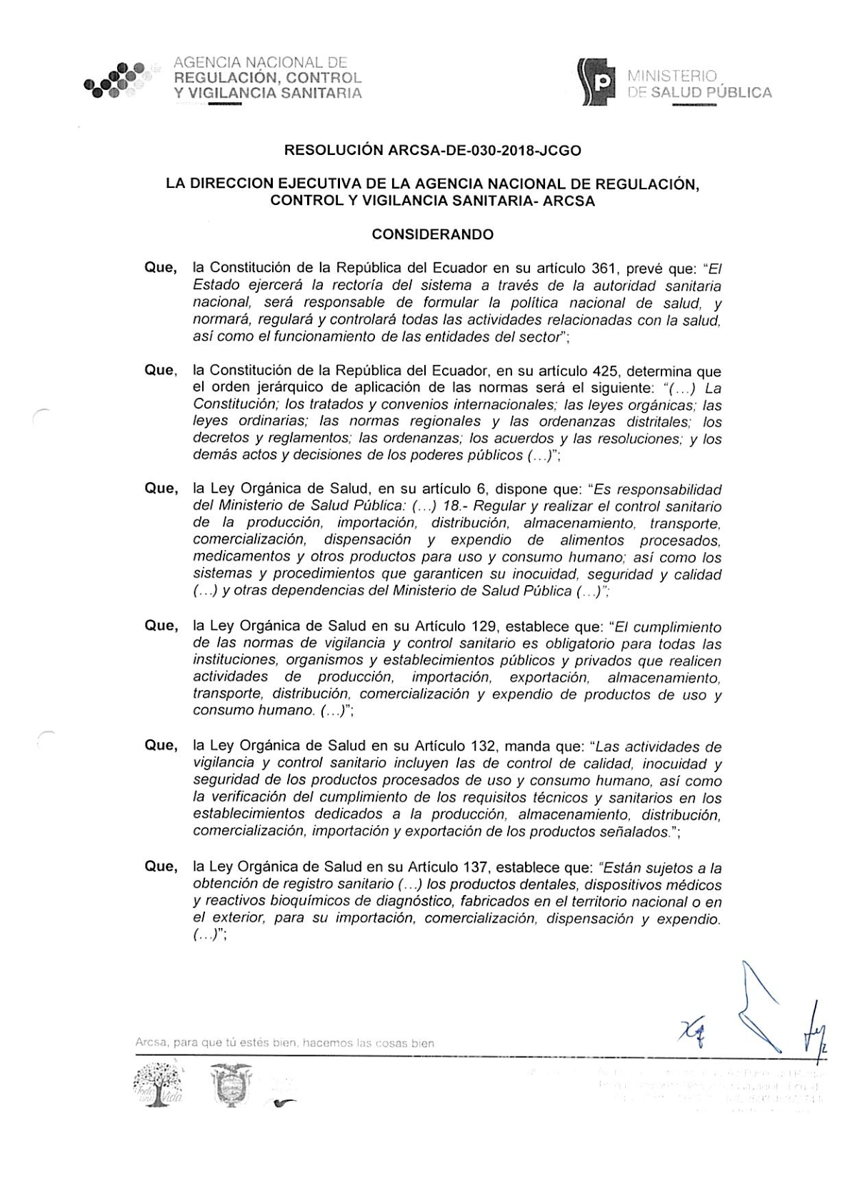 ARCSA-DE-030-2018-JCGO — complete original PDF physical page 1; original image governs.