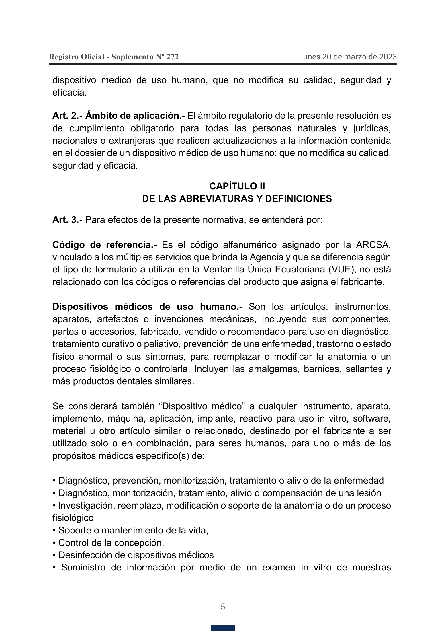 ARCSA-DE-2023-005-AKRG — official Gazette272 original — complete original official PDF page 5; source image governs.