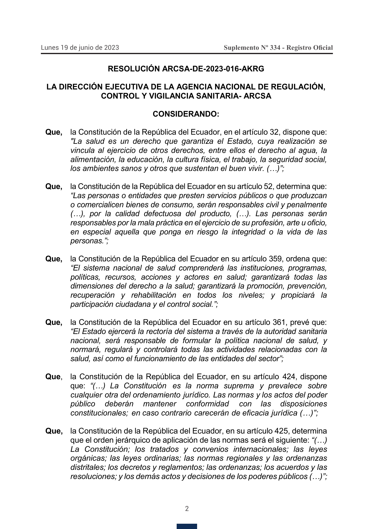 ARCSA-DE-2023-016-AKRG — complete original official PDF page 2; source image governs.