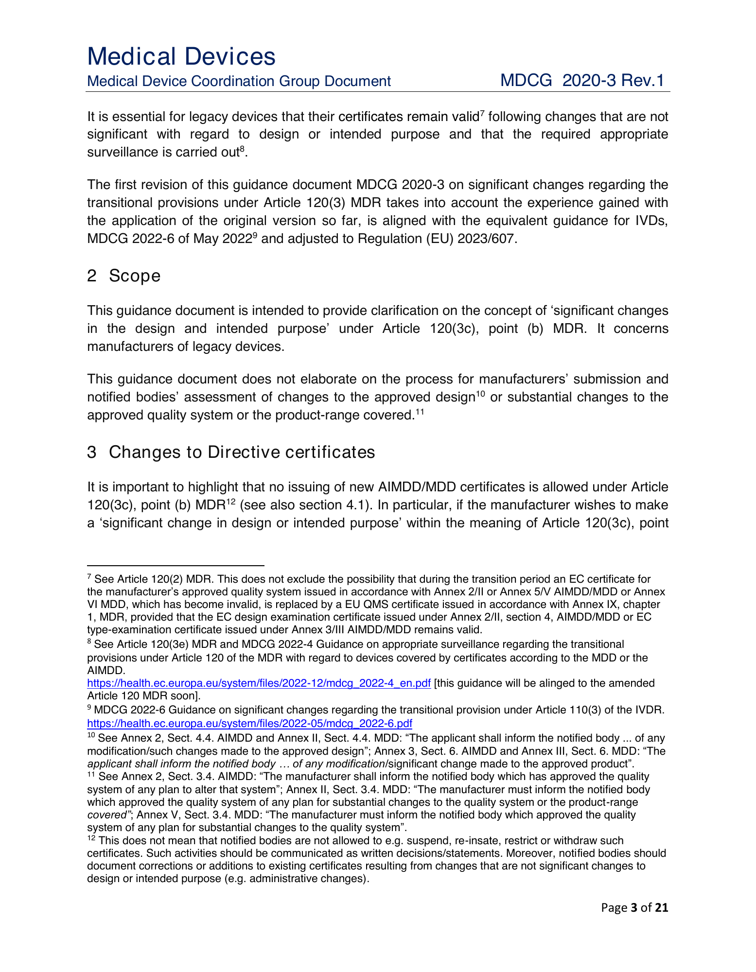 MDCG 2020-3 Rev.1 — original physical PDF page 3; complete page layout, tables, screenshots and footnotes retained.