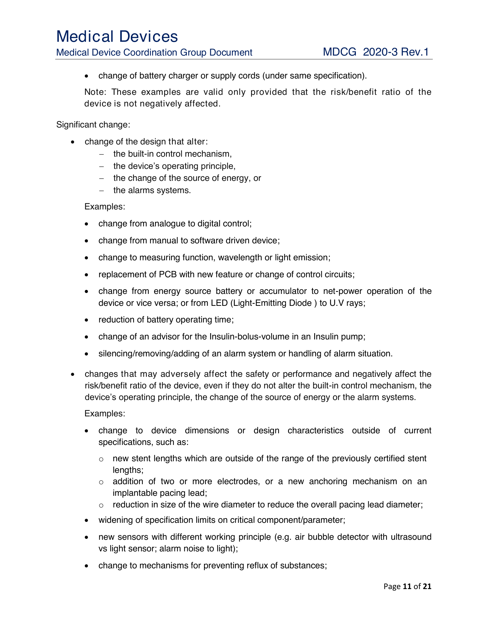 MDCG 2020-3 Rev.1 — original physical PDF page 11; complete page layout, tables, screenshots and footnotes retained.