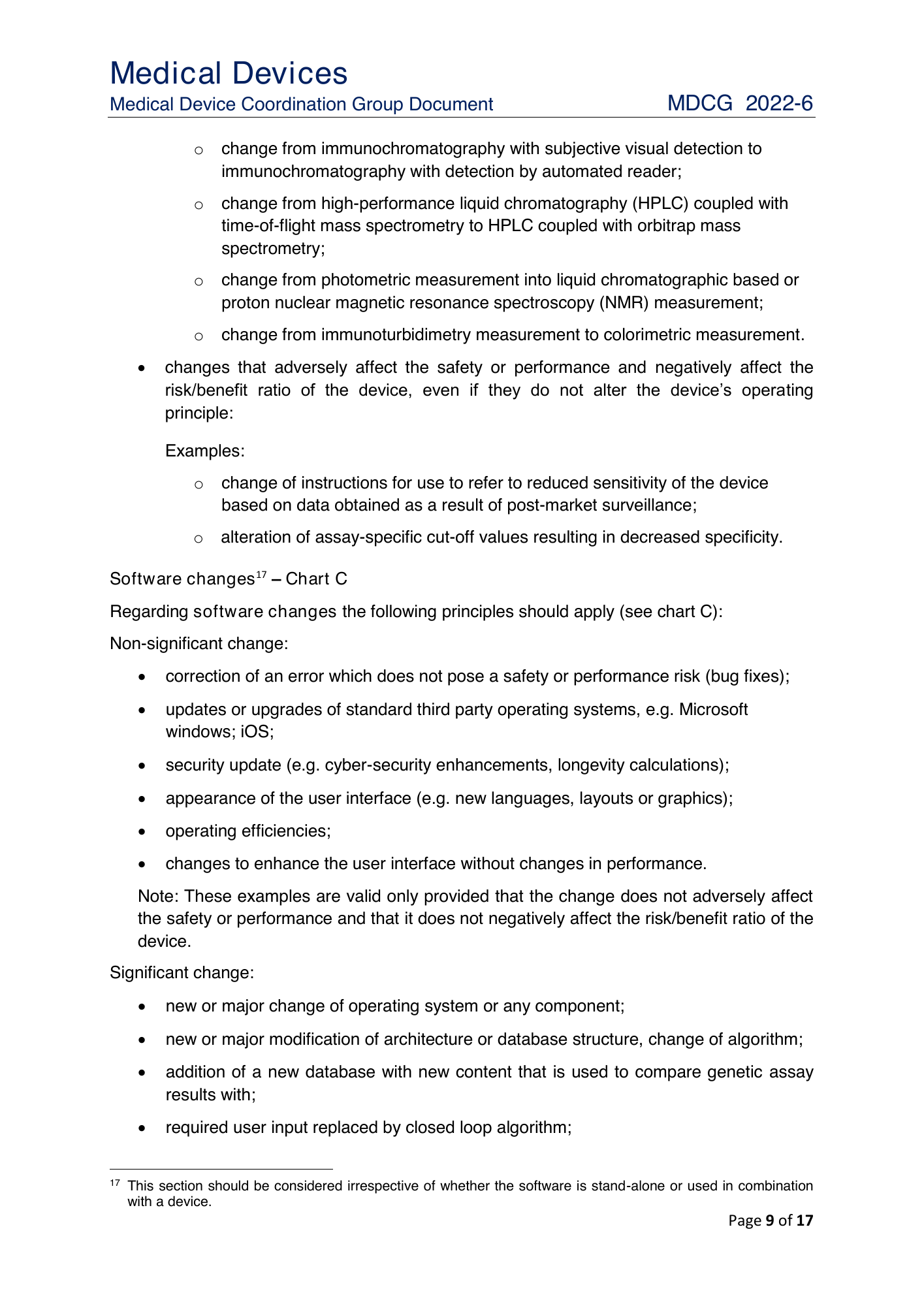 MDCG 2022-6 — original physical PDF page 9; complete page layout, tables, screenshots and footnotes retained.