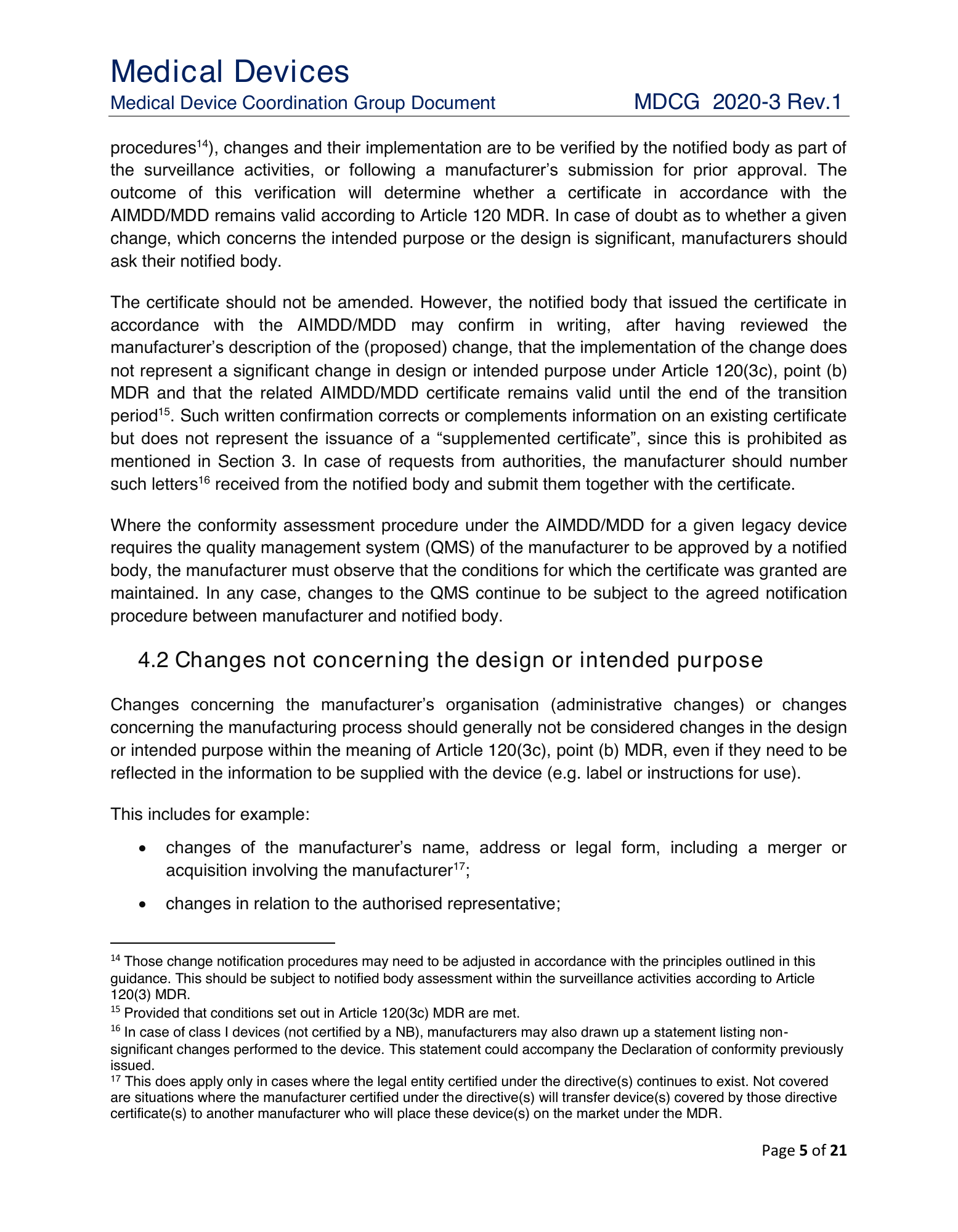 MDCG 2020-3 Rev.1 — original physical PDF page 5; complete page layout, tables, screenshots and footnotes retained.