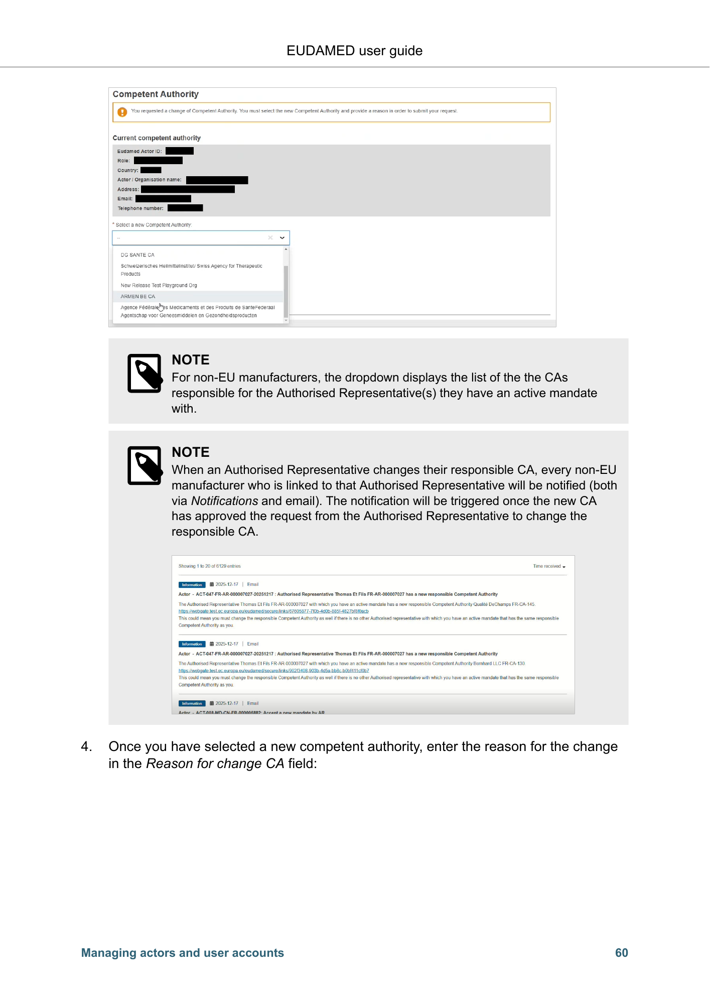 EUDAMED user guide — Production v2.27.0 (2026) — original physical PDF page 63; complete page layout, tables, screenshots and footnotes retained.