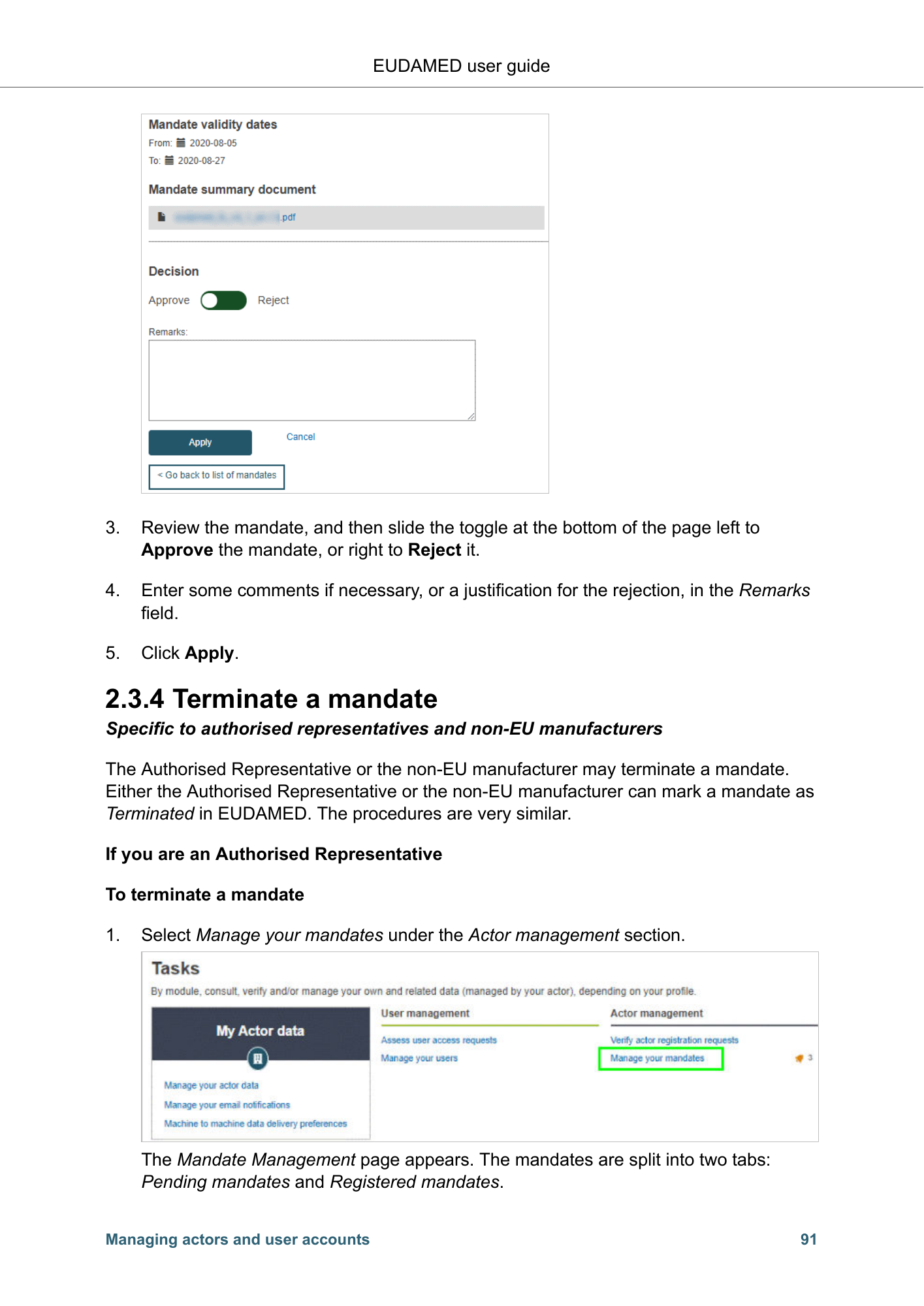 EUDAMED user guide — Production v2.27.0 (2026) — original physical PDF page 94; complete page layout, tables, screenshots and footnotes retained.