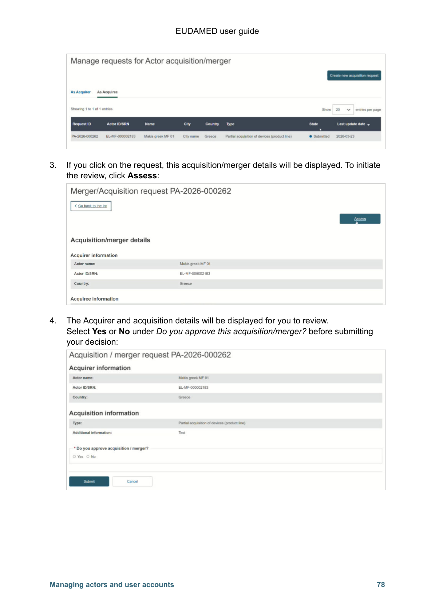 EUDAMED user guide — Production v2.27.0 (2026) — original physical PDF page 81; complete page layout, tables, screenshots and footnotes retained.