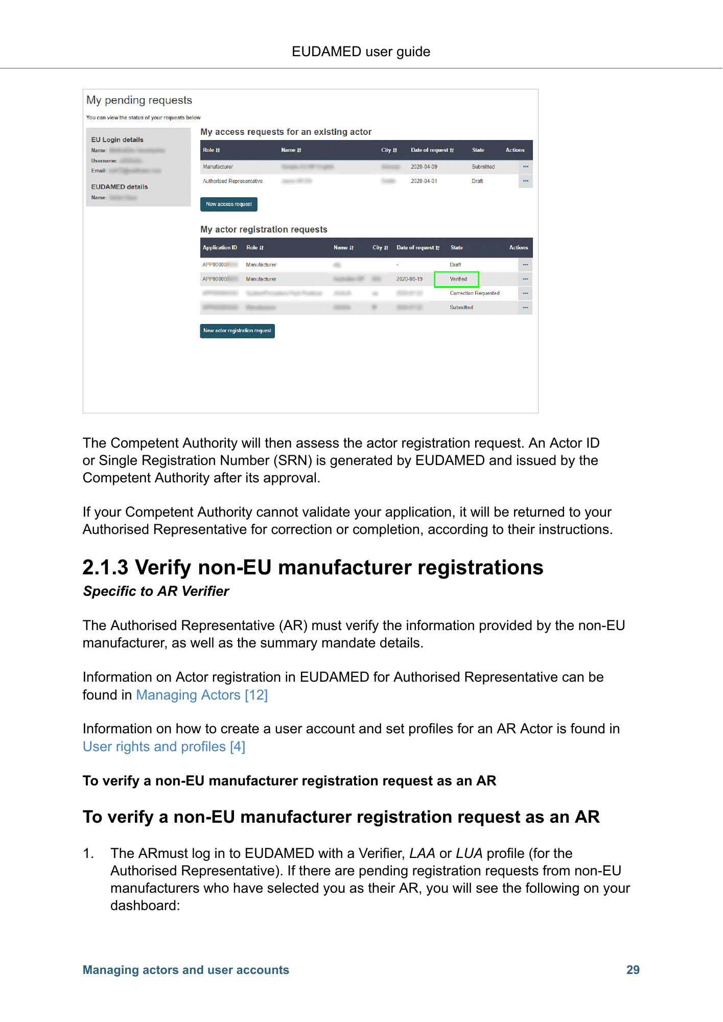 EUDAMED user guide — Production v2.27.0 (2026) — original physical PDF page 32; complete page layout, tables, screenshots and footnotes retained.