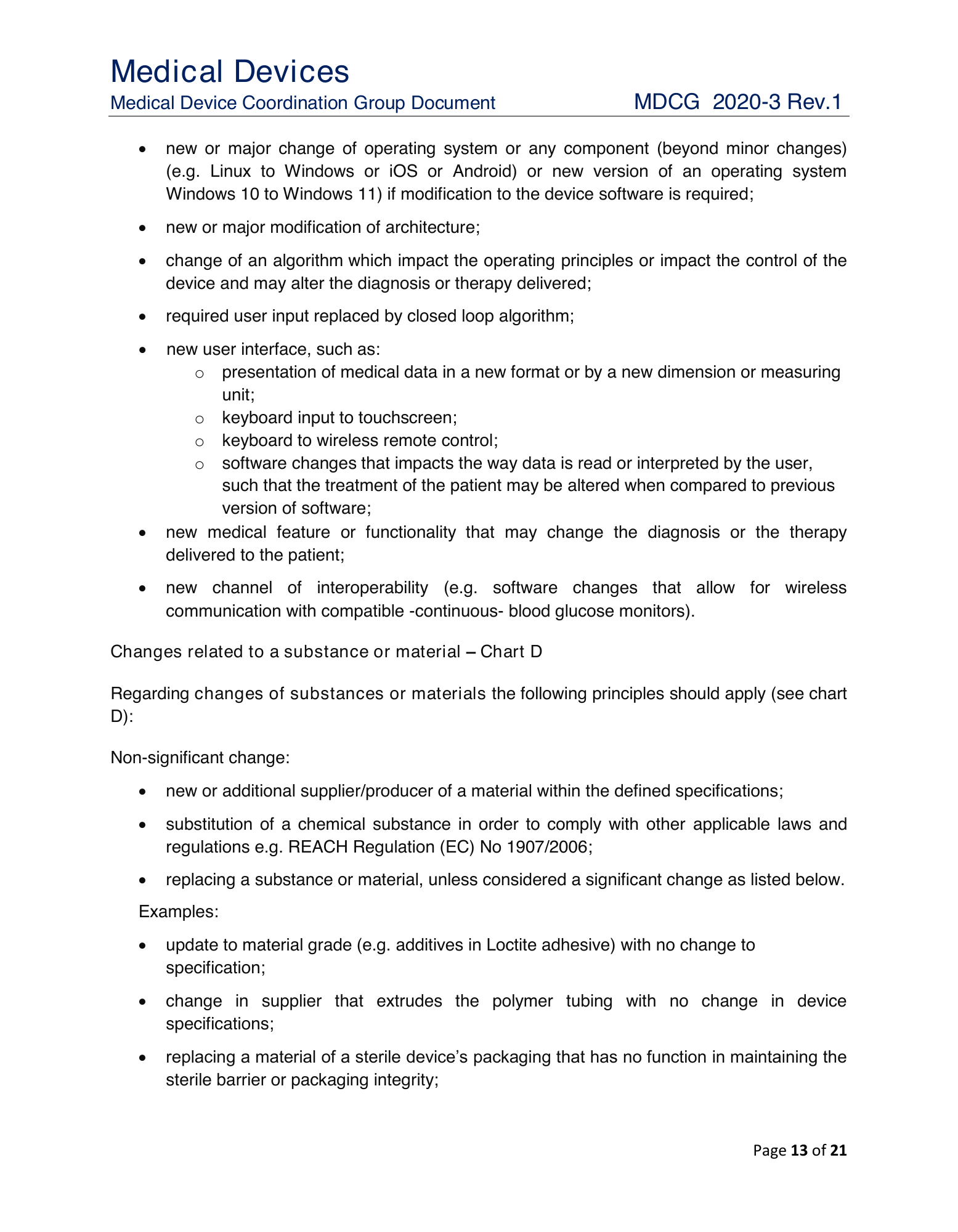 MDCG 2020-3 Rev.1 — original physical PDF page 13; complete page layout, tables, screenshots and footnotes retained.