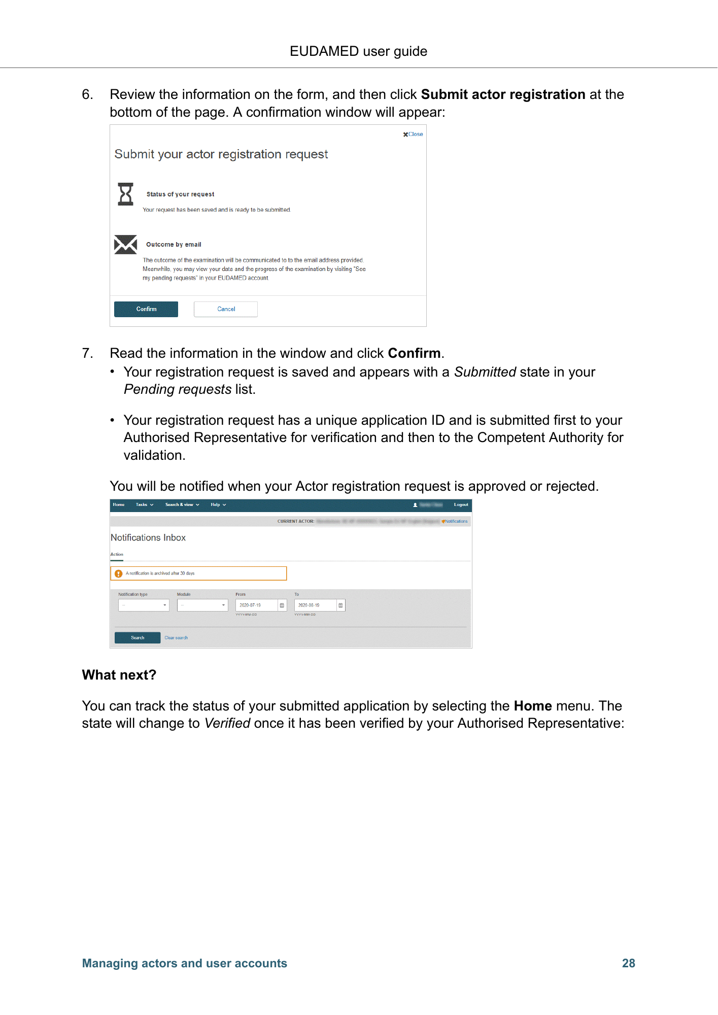 EUDAMED user guide — Production v2.27.0 (2026) — original physical PDF page 31; complete page layout, tables, screenshots and footnotes retained.