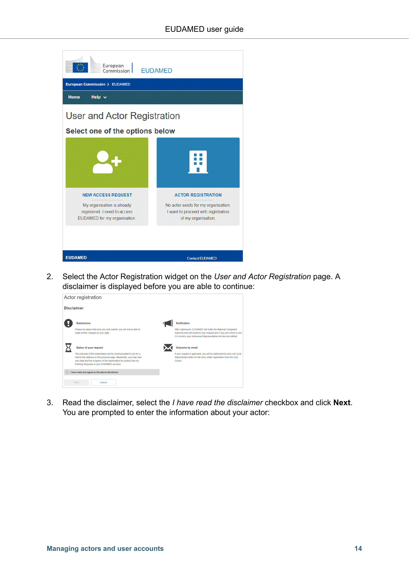 EUDAMED user guide — Production v2.27.0 (2026) — original physical PDF page 17; complete page layout, tables, screenshots and footnotes retained.