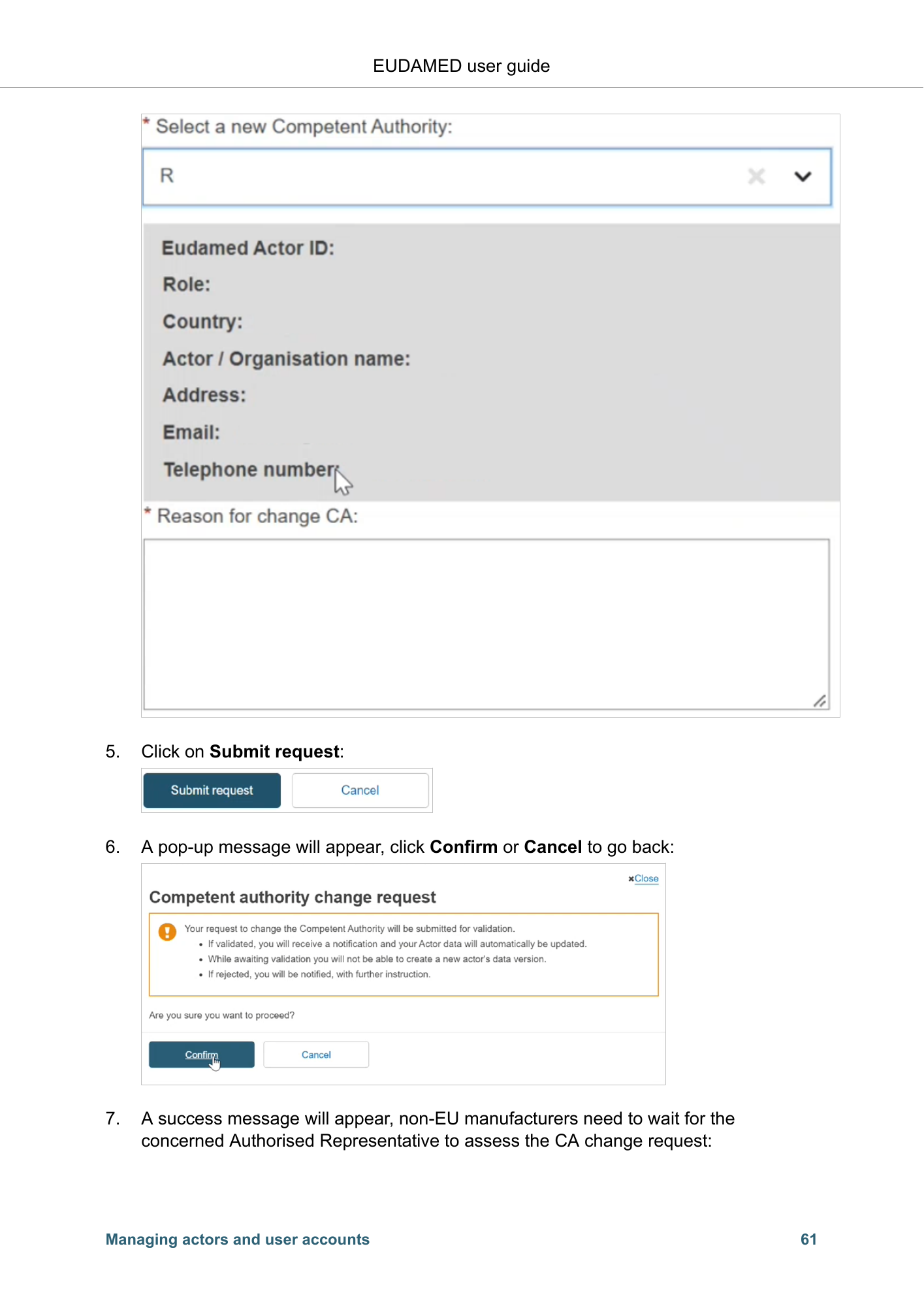 EUDAMED user guide — Production v2.27.0 (2026) — original physical PDF page 64; complete page layout, tables, screenshots and footnotes retained.
