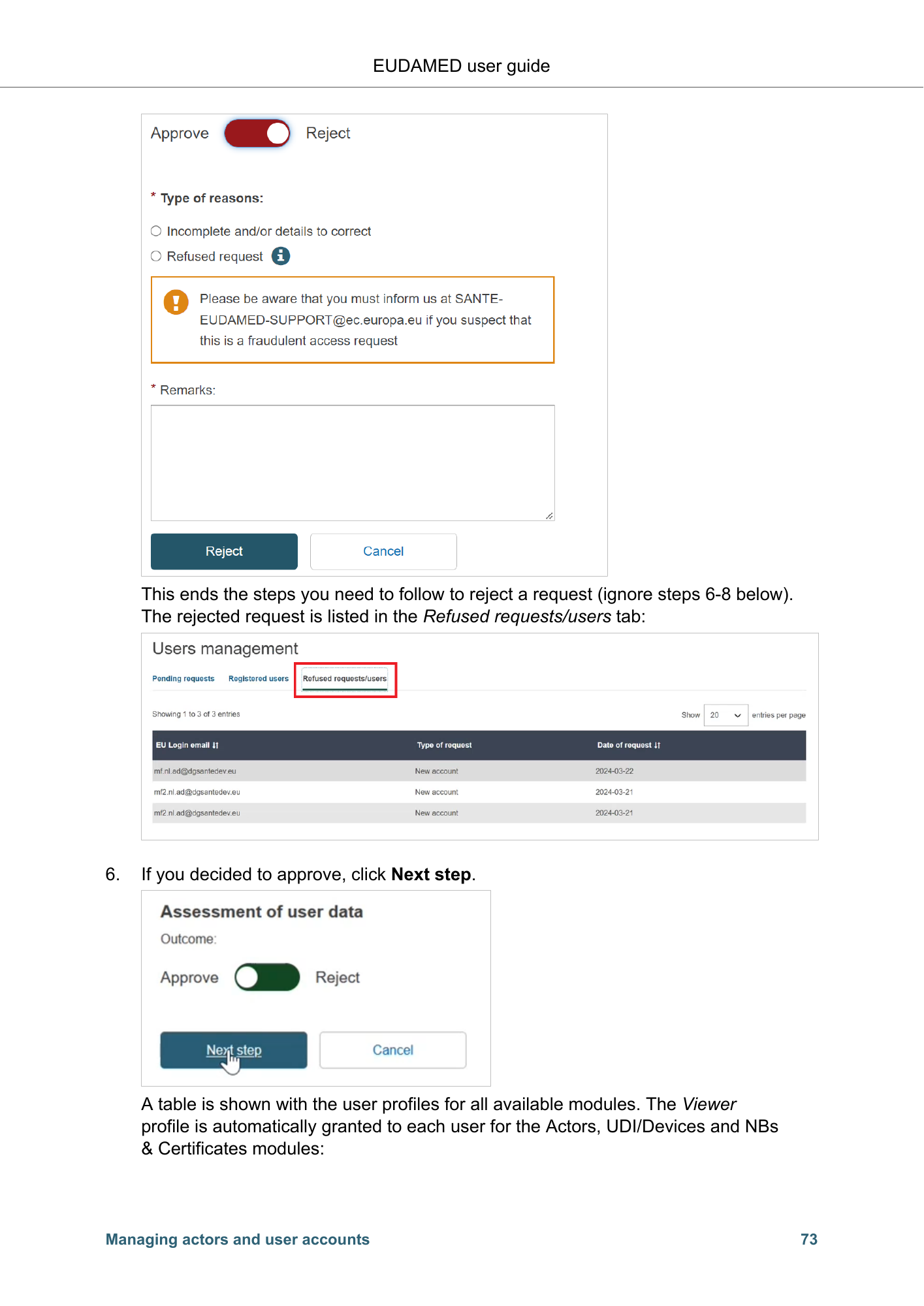 EUDAMED user guide — Production v2.27.0 (2026) — original physical PDF page 76; complete page layout, tables, screenshots and footnotes retained.