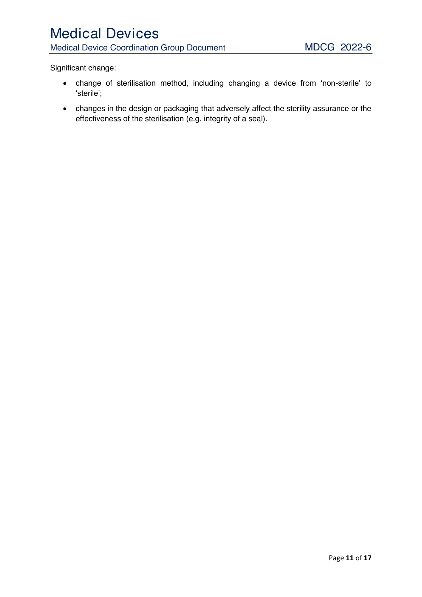 MDCG 2022-6 — original physical PDF page 11; complete page layout, tables, screenshots and footnotes retained.