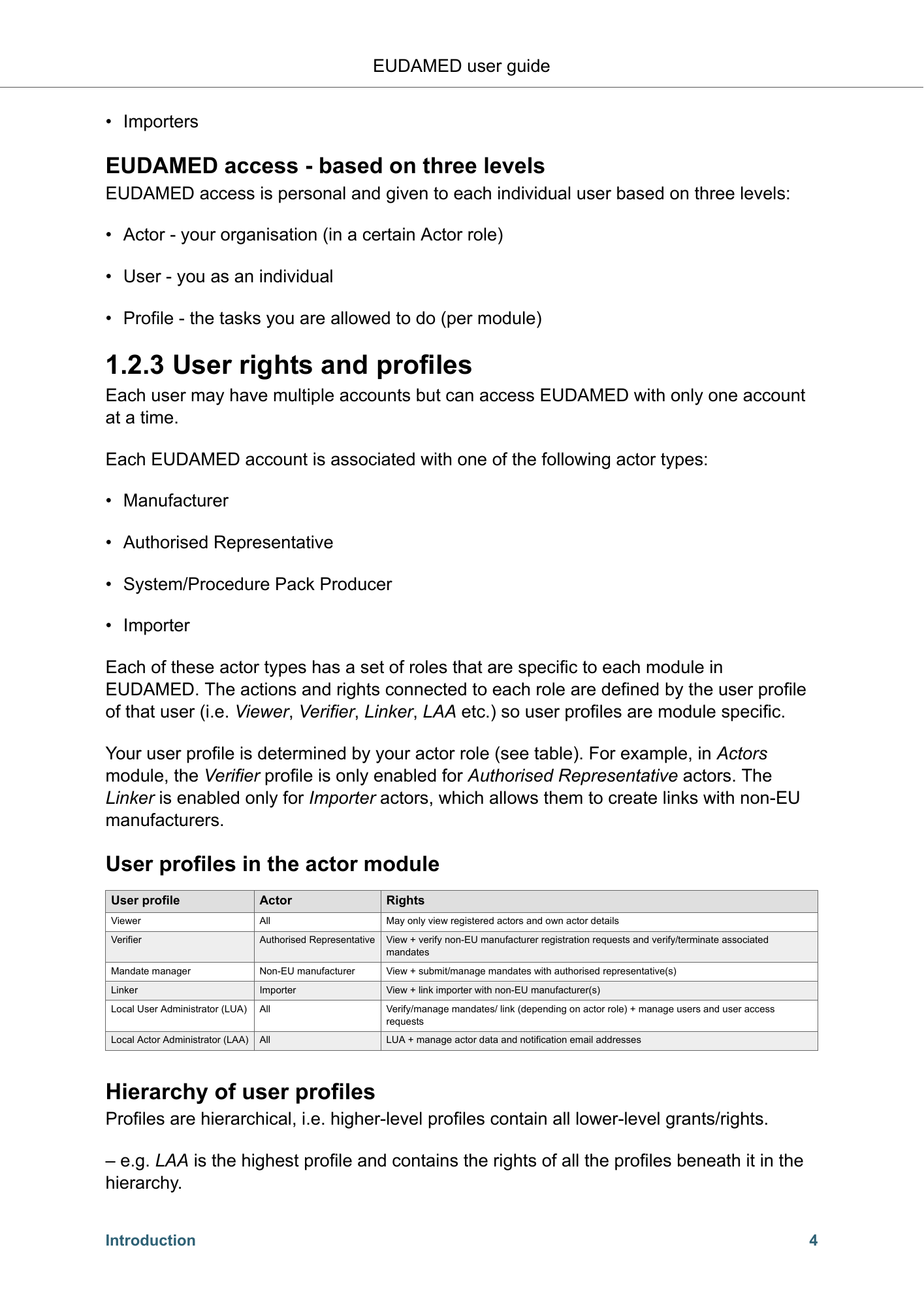 EUDAMED user guide — Production v2.27.0 (2026) — original physical PDF page 7; complete page layout, tables, screenshots and footnotes retained.
