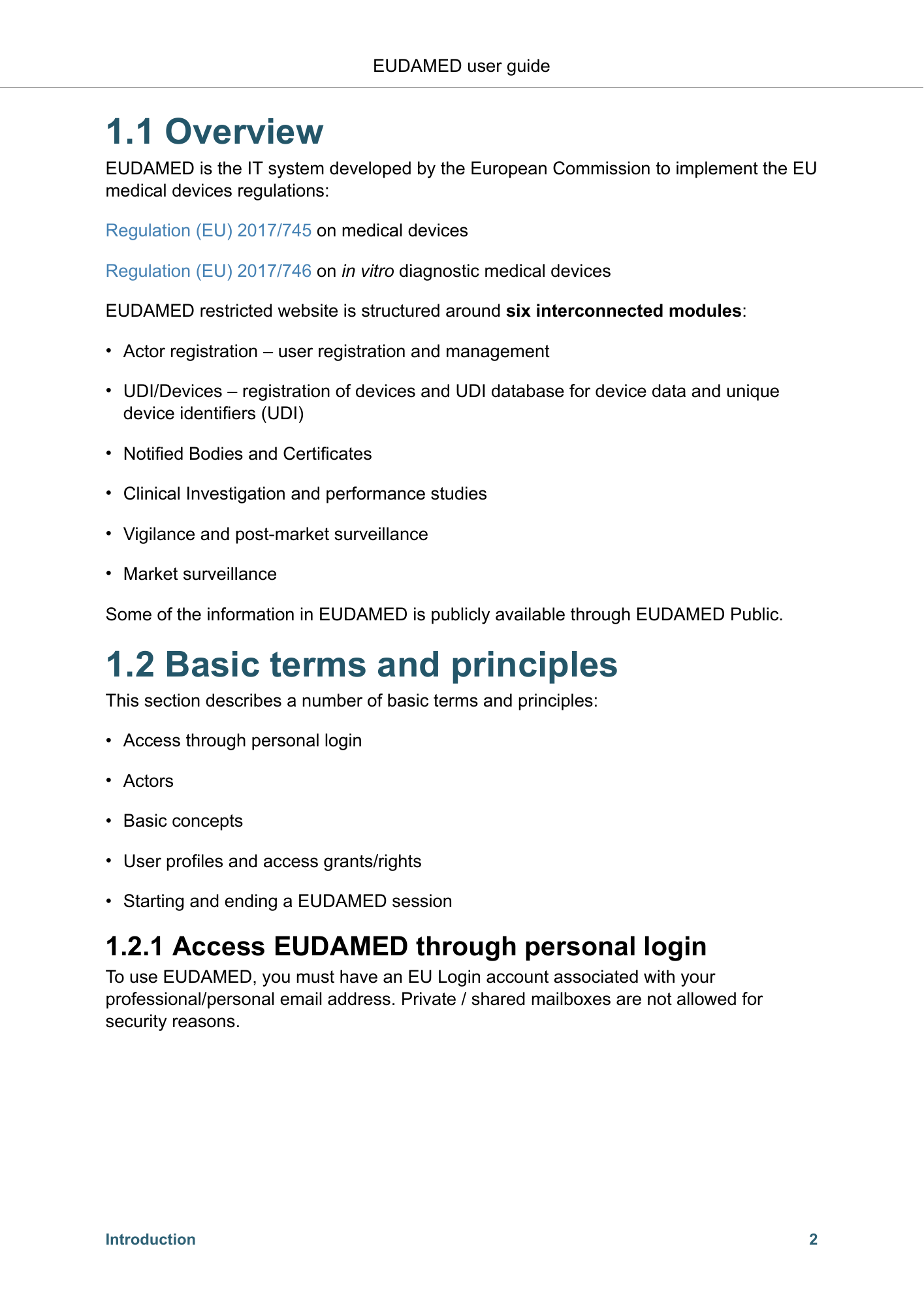 EUDAMED user guide — Production v2.27.0 (2026) — original physical PDF page 5; complete page layout, tables, screenshots and footnotes retained.