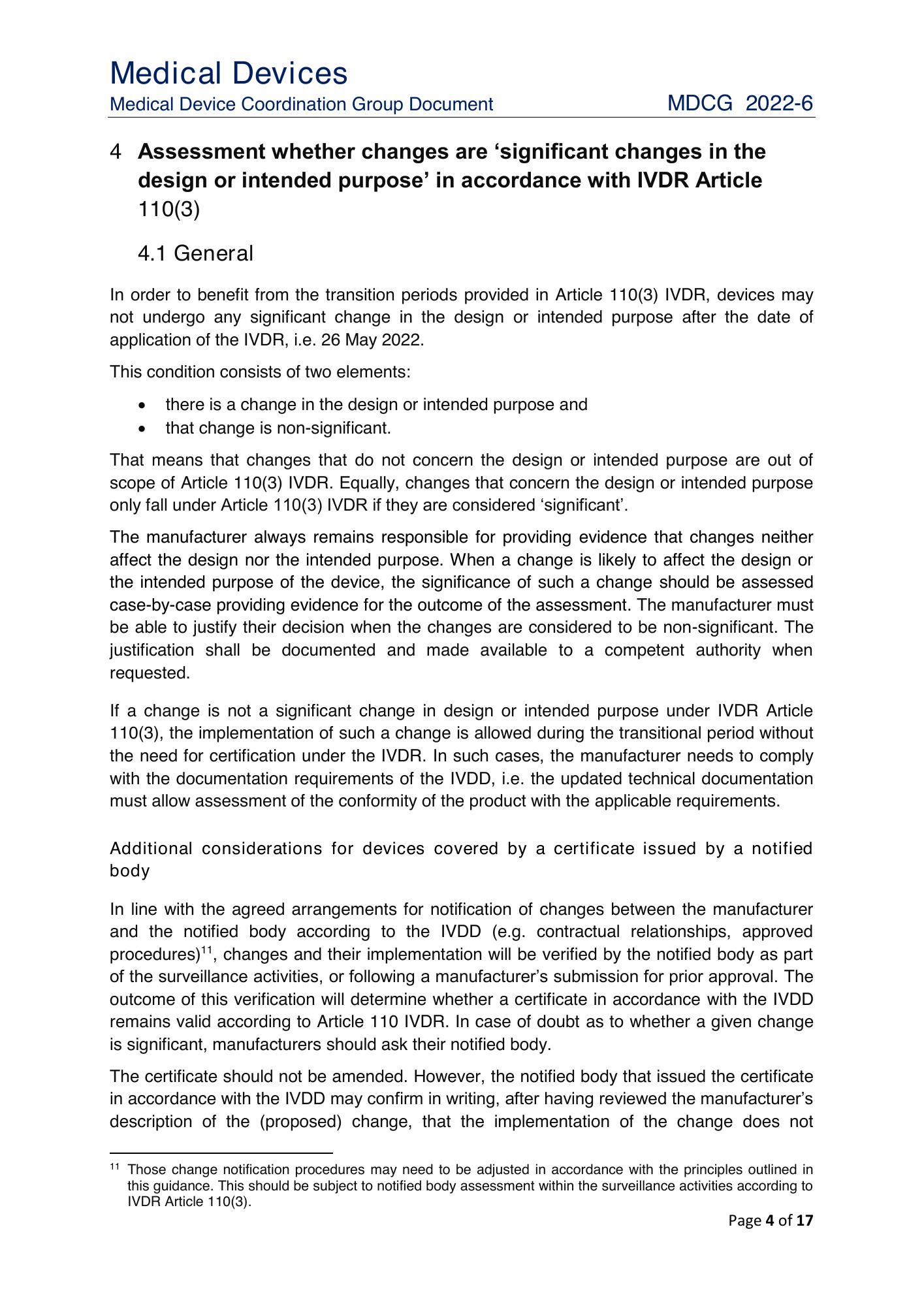 MDCG 2022-6 — original physical PDF page 4; complete page layout, tables, screenshots and footnotes retained.