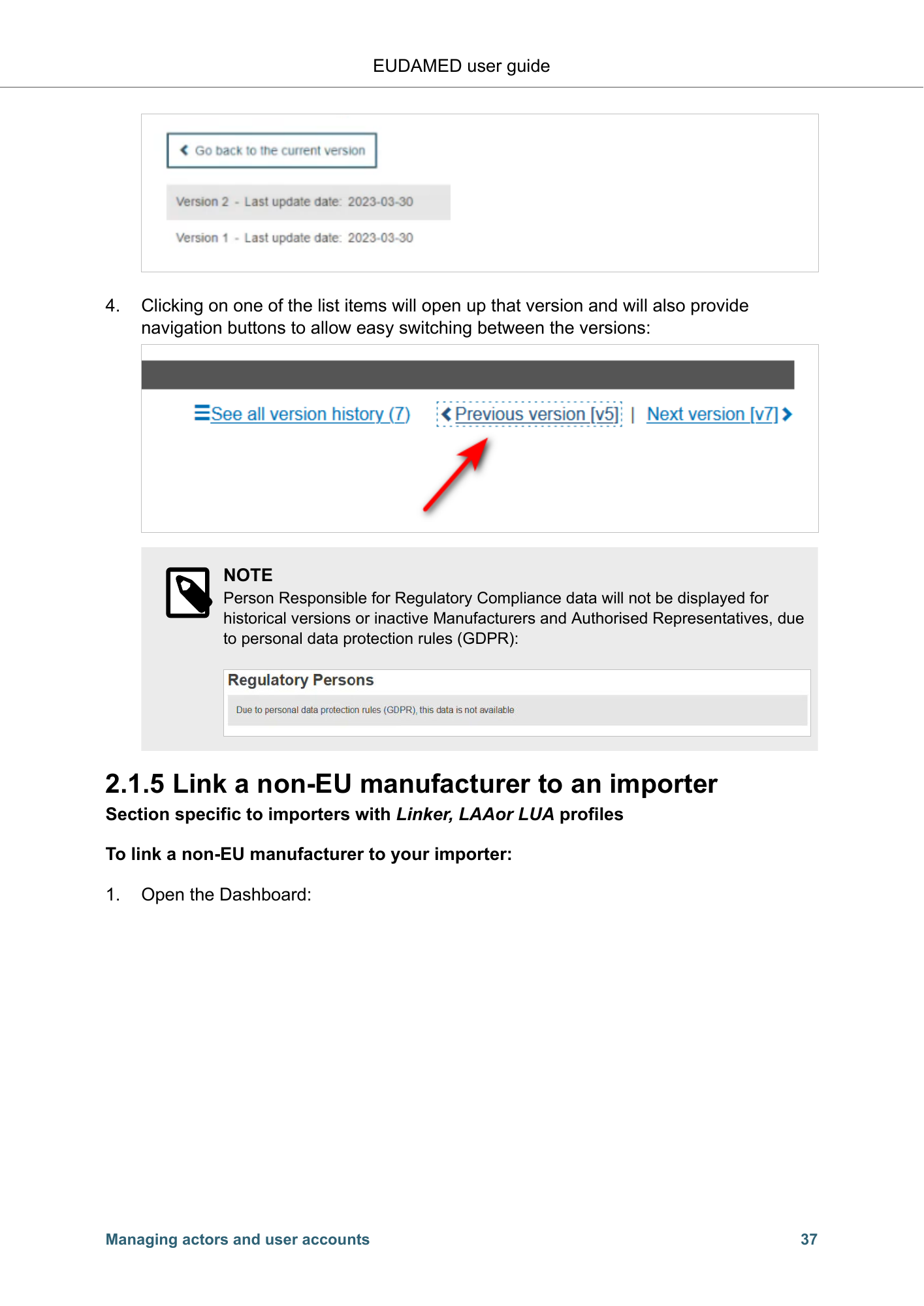 EUDAMED user guide — Production v2.27.0 (2026) — original physical PDF page 40; complete page layout, tables, screenshots and footnotes retained.