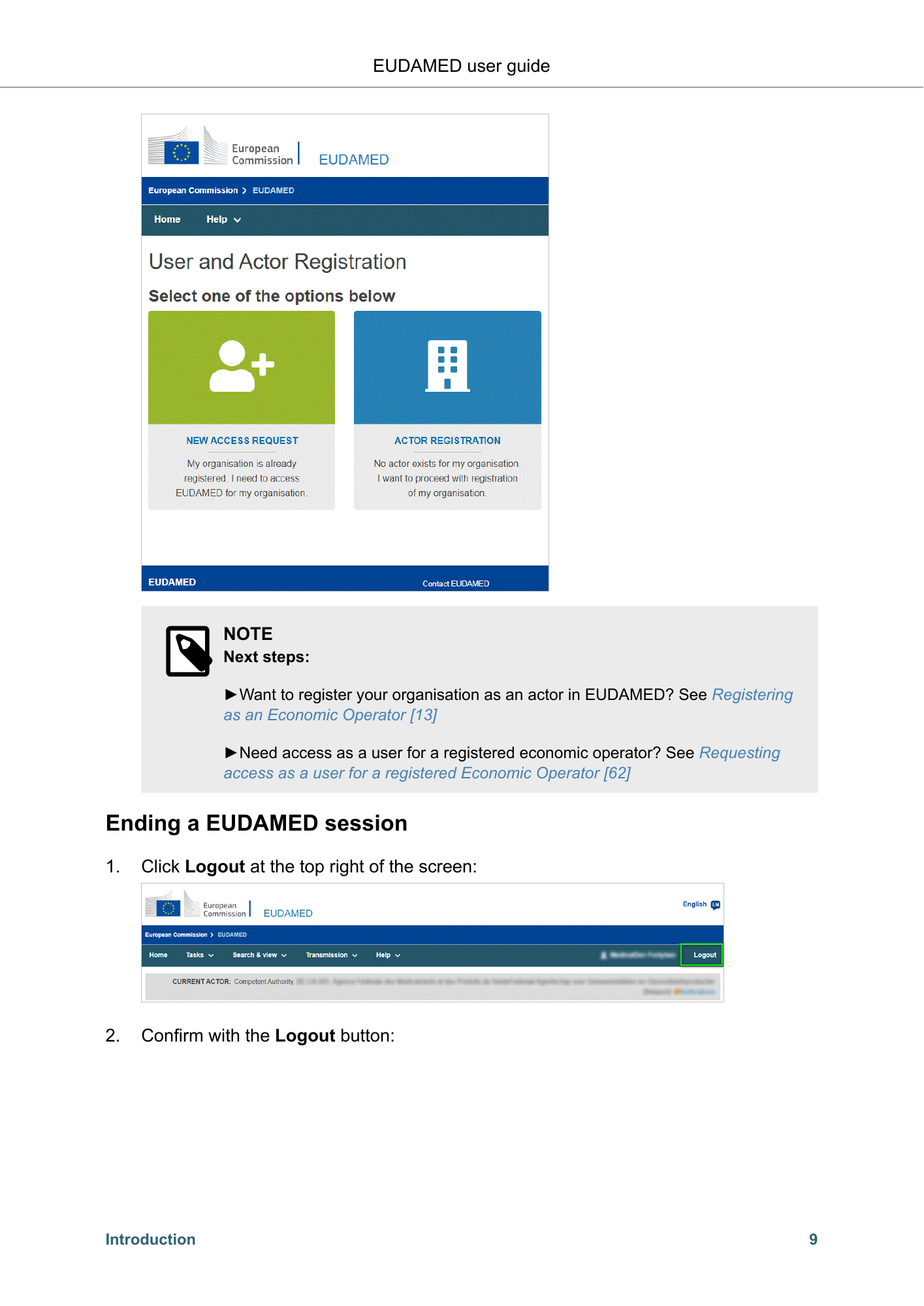 EUDAMED user guide — Production v2.27.0 (2026) — original physical PDF page 12; complete page layout, tables, screenshots and footnotes retained.