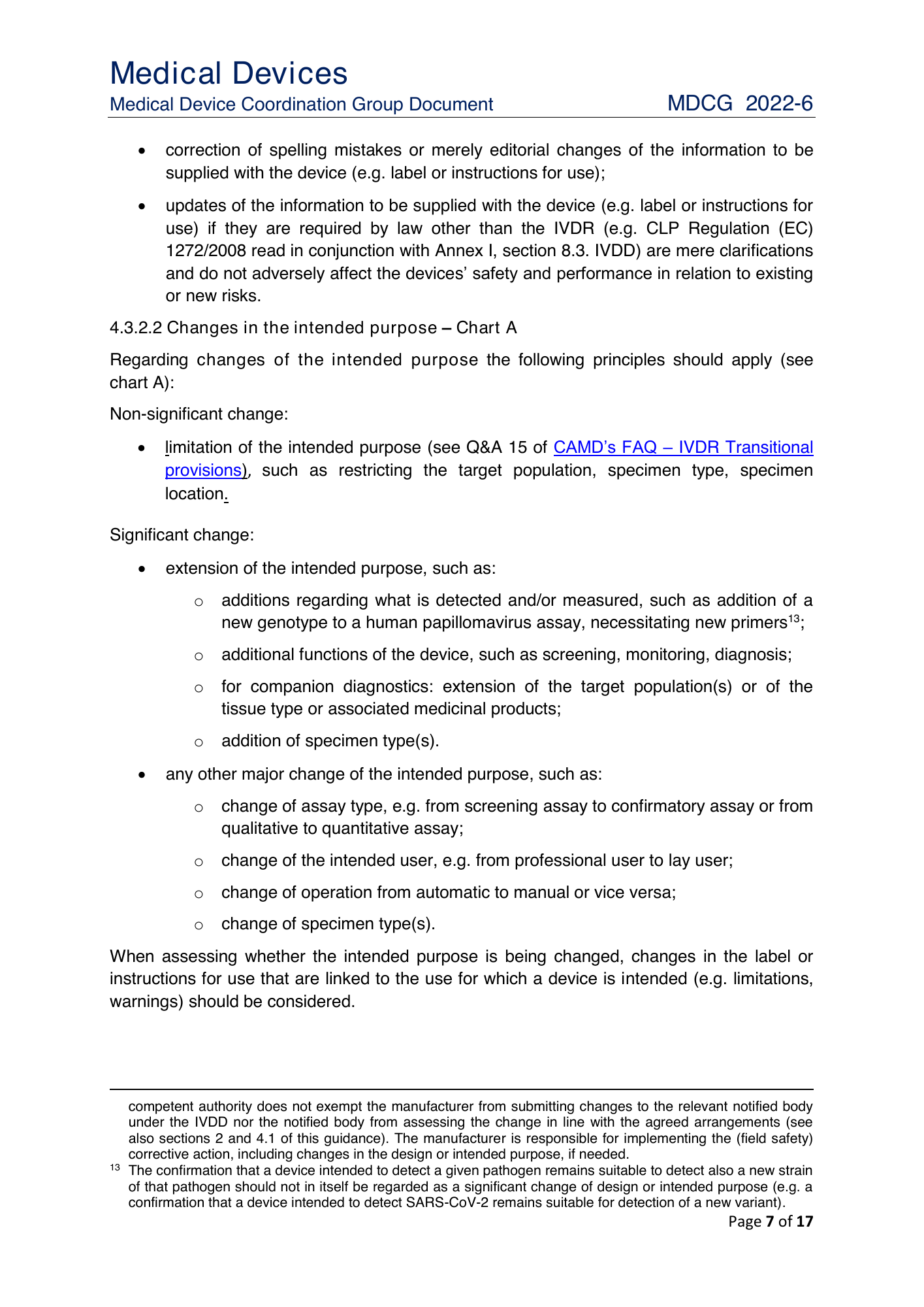 MDCG 2022-6 — original physical PDF page 7; complete page layout, tables, screenshots and footnotes retained.