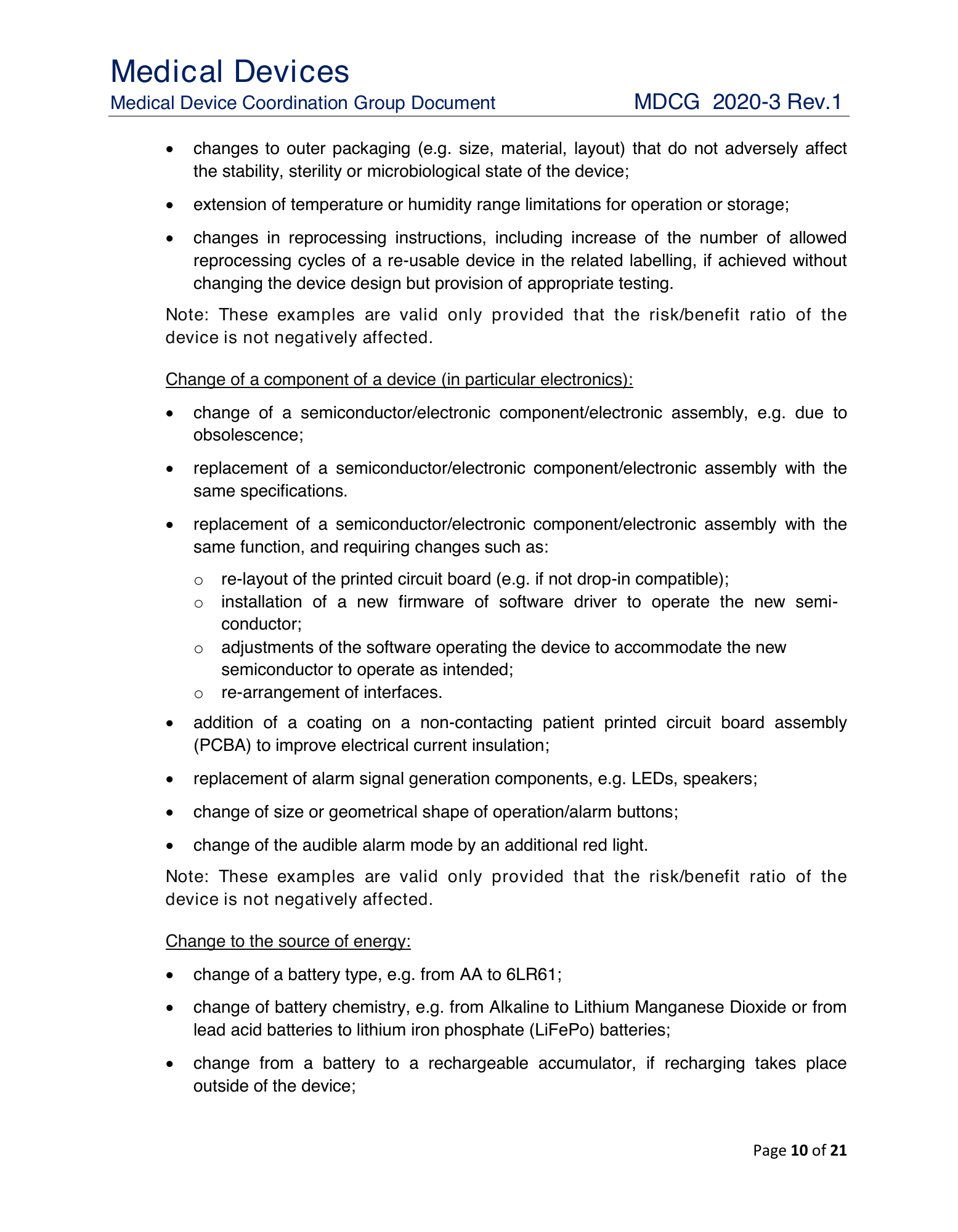MDCG 2020-3 Rev.1 — original physical PDF page 10; complete page layout, tables, screenshots and footnotes retained.