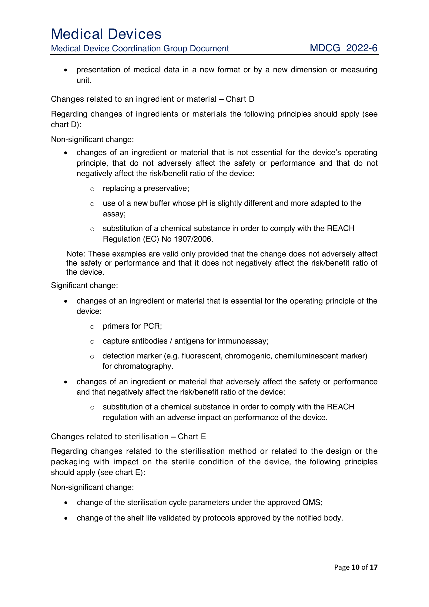 MDCG 2022-6 — original physical PDF page 10; complete page layout, tables, screenshots and footnotes retained.