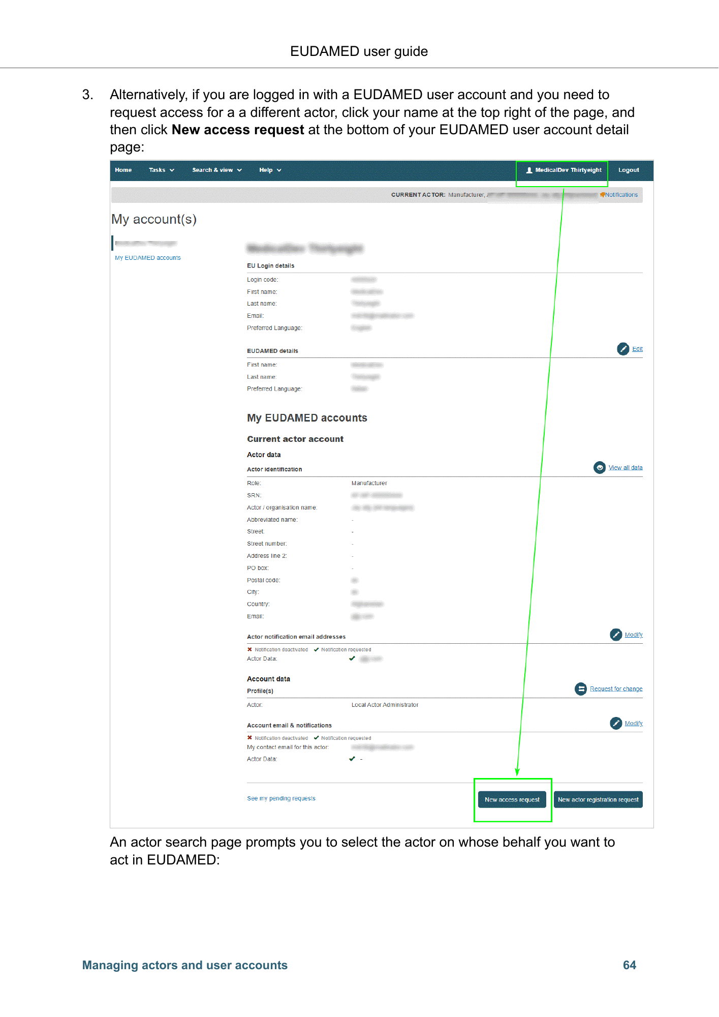 EUDAMED user guide — Production v2.27.0 (2026) — original physical PDF page 67; complete page layout, tables, screenshots and footnotes retained.
