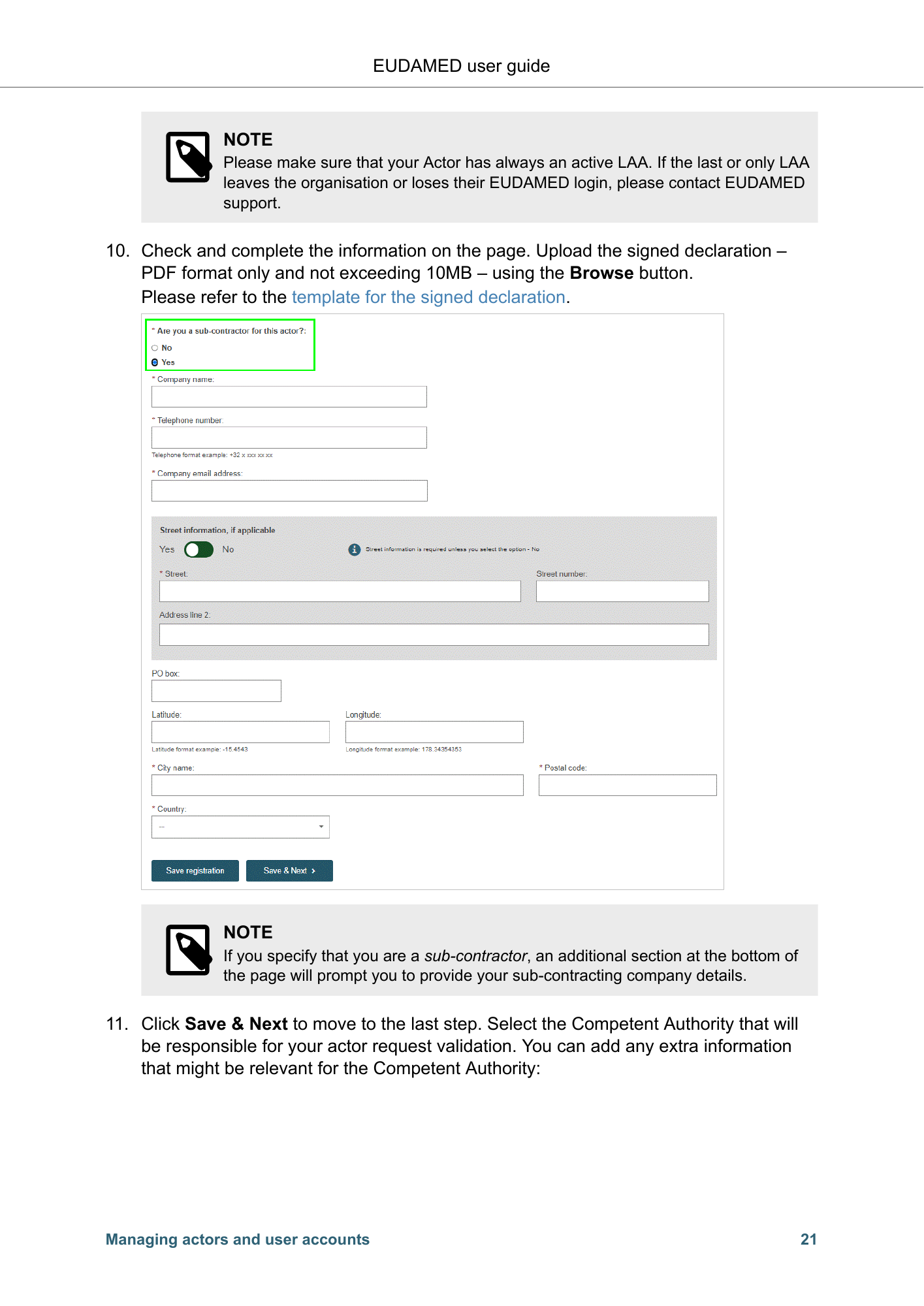 EUDAMED user guide — Production v2.27.0 (2026) — original physical PDF page 24; complete page layout, tables, screenshots and footnotes retained.