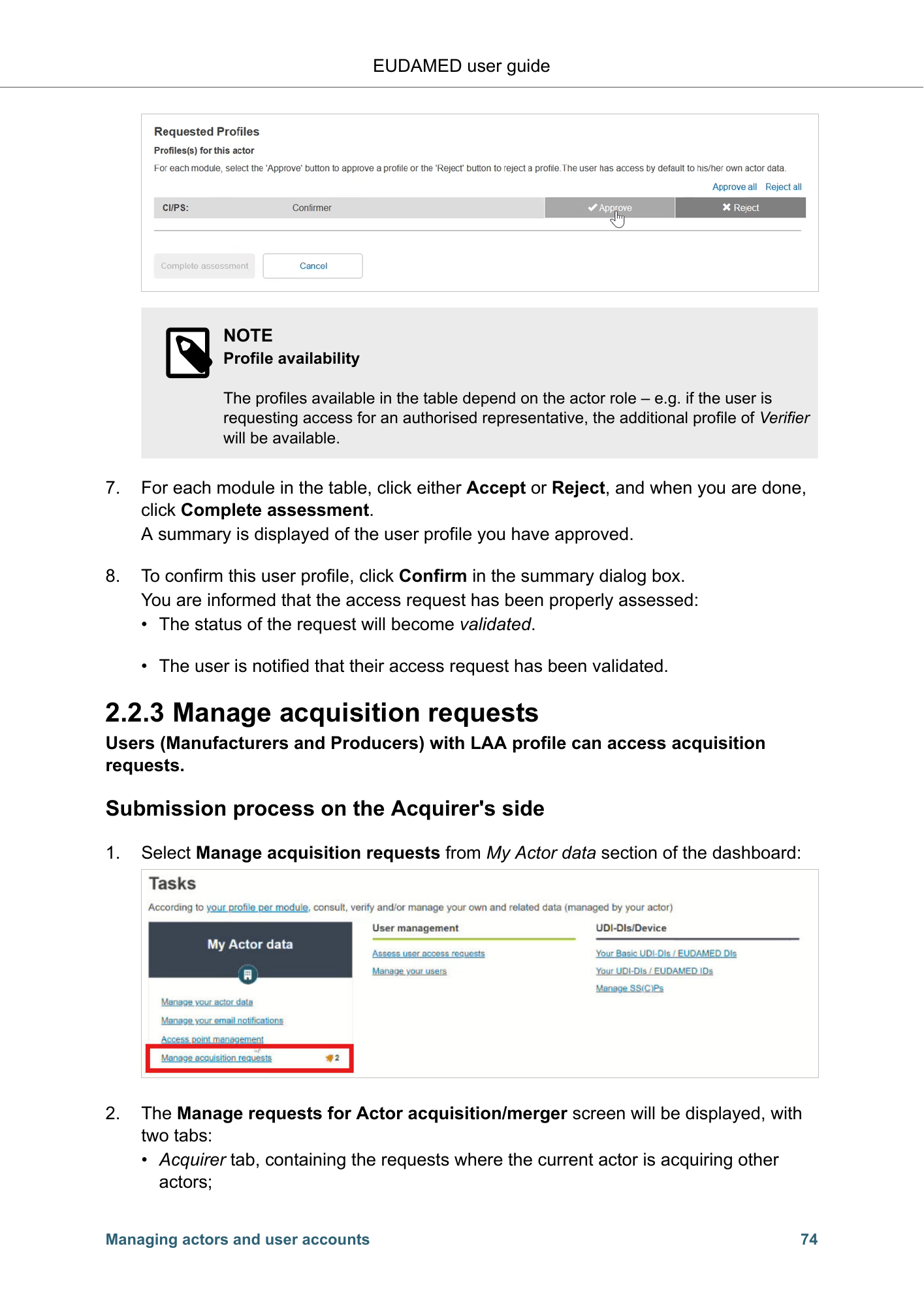 EUDAMED user guide — Production v2.27.0 (2026) — original physical PDF page 77; complete page layout, tables, screenshots and footnotes retained.