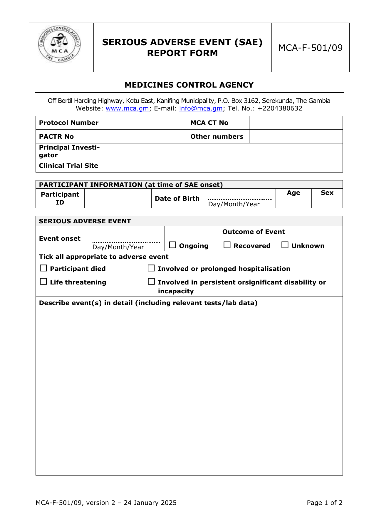 Original PDF page 1 — retained source fields, tables and layout.