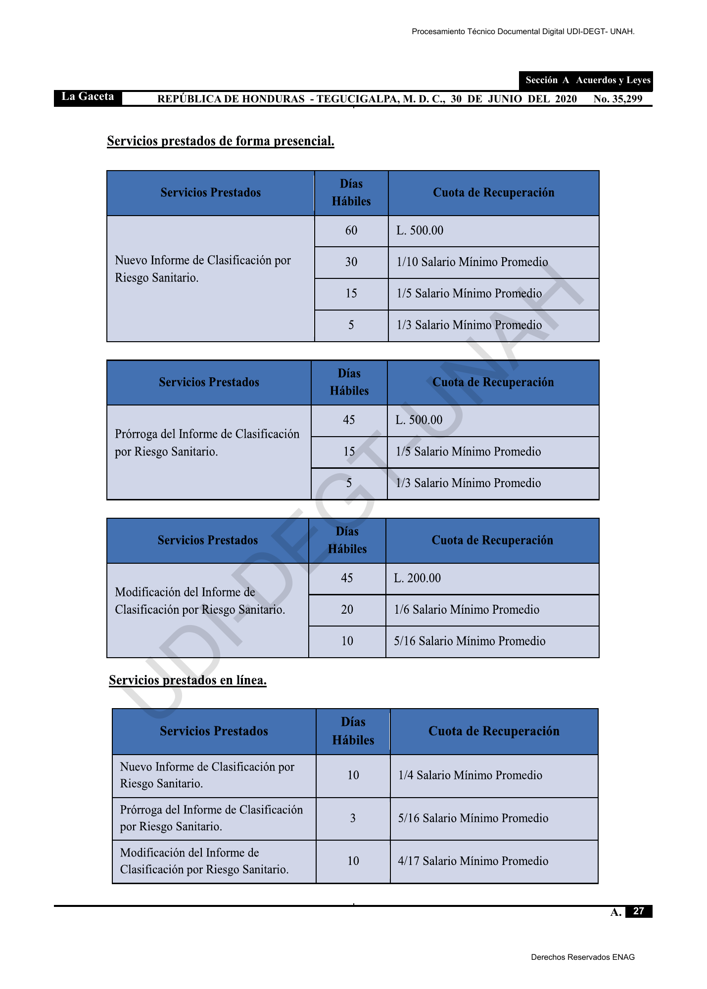 Acuerdo 012-2020 — official PDF page 4; original table columns, symbols and diagram connections