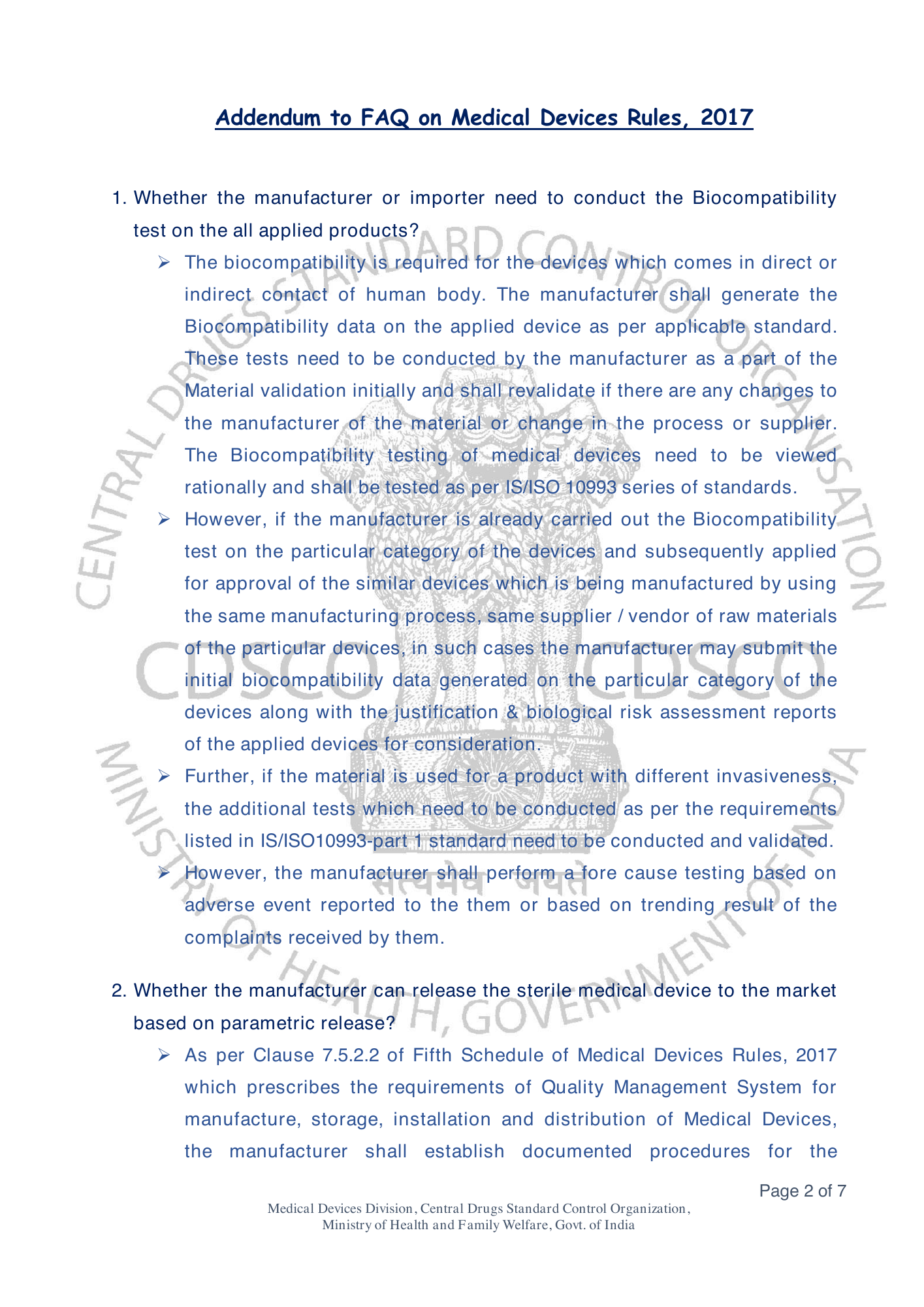 Frequently Asked Questions on Medical Devices Rules 2017 — official portal compilation — official PDF physical page 33