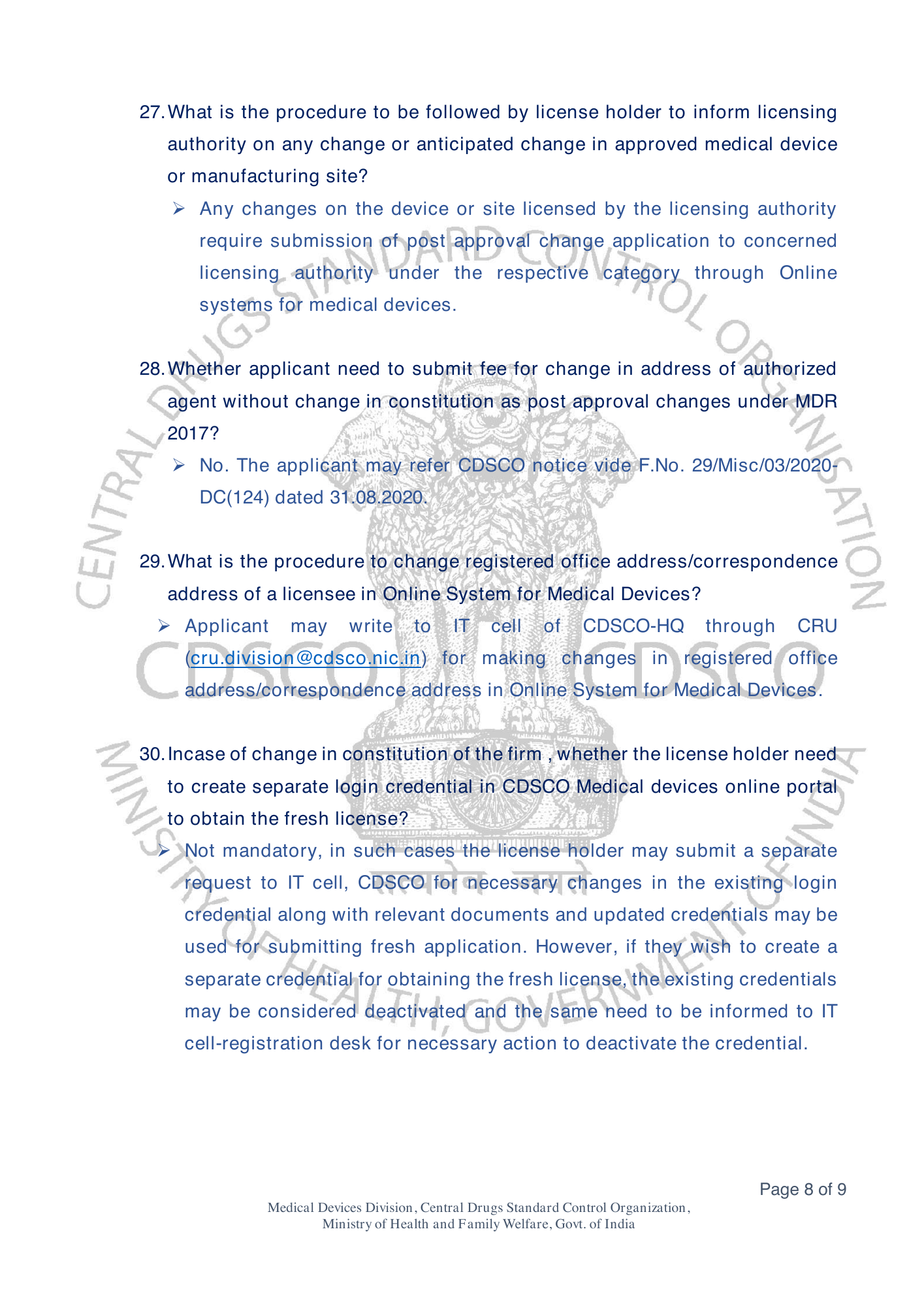 Frequently Asked Questions on Medical Devices Rules 2017 — official portal compilation — official PDF physical page 58