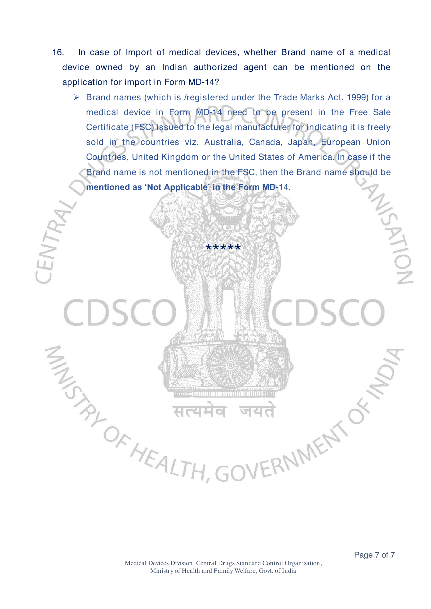 Frequently Asked Questions on Medical Devices Rules 2017 — official portal compilation — official PDF physical page 38