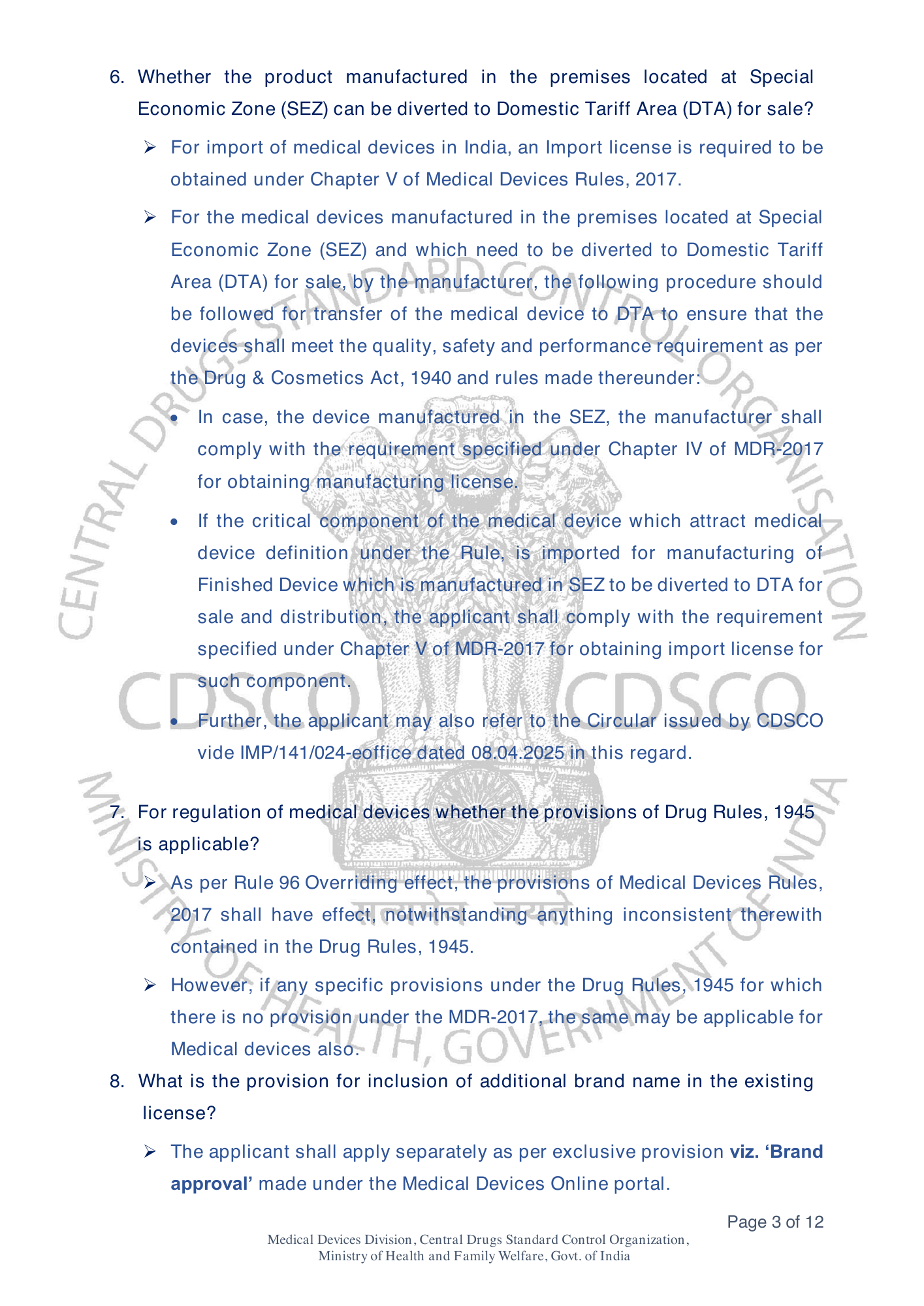 Frequently Asked Questions on Medical Devices Rules 2017 — official portal compilation — official PDF physical page 41