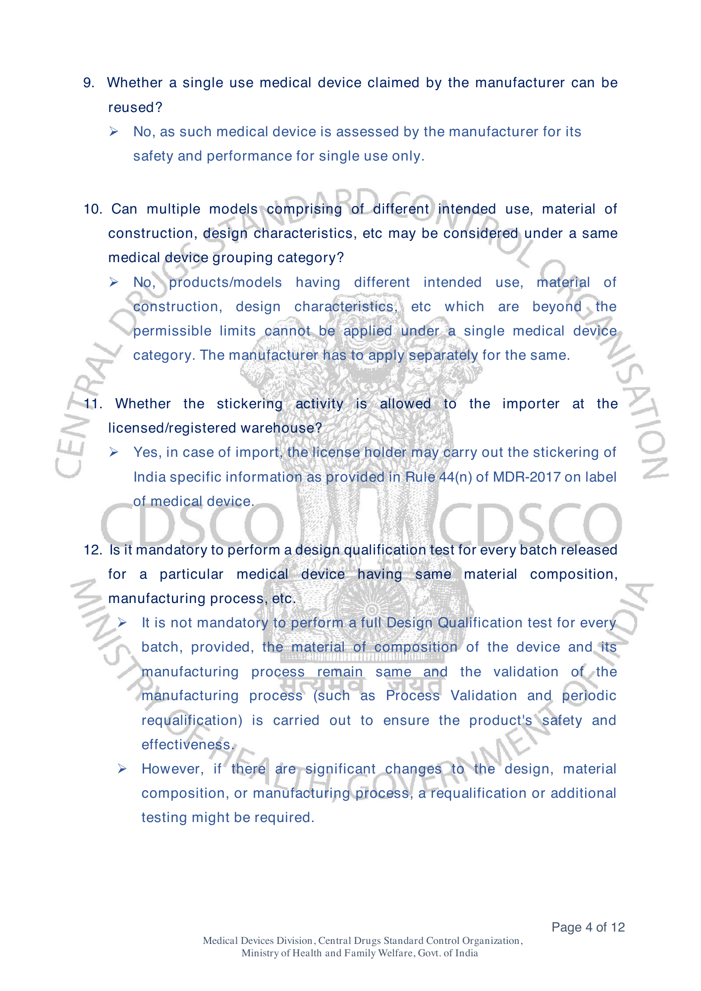 Frequently Asked Questions on Medical Devices Rules 2017 — official portal compilation — official PDF physical page 42