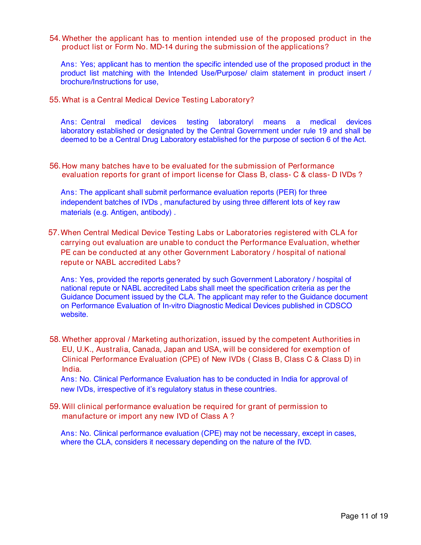 CDSCO/IVD/FAQ/03/2022 — complete original official PDF page 11; source page image governs.