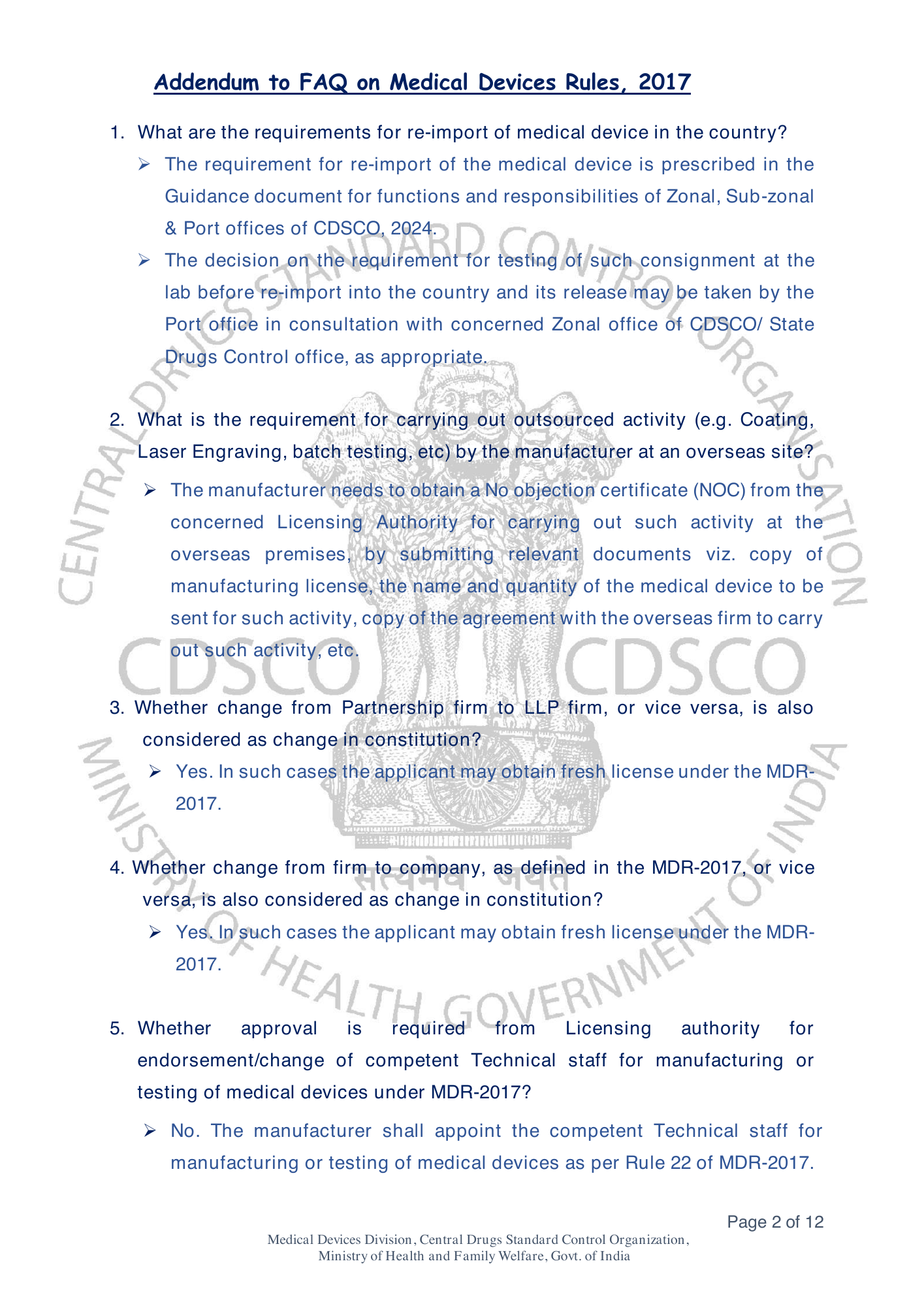 Frequently Asked Questions on Medical Devices Rules 2017 — official portal compilation — official PDF physical page 40