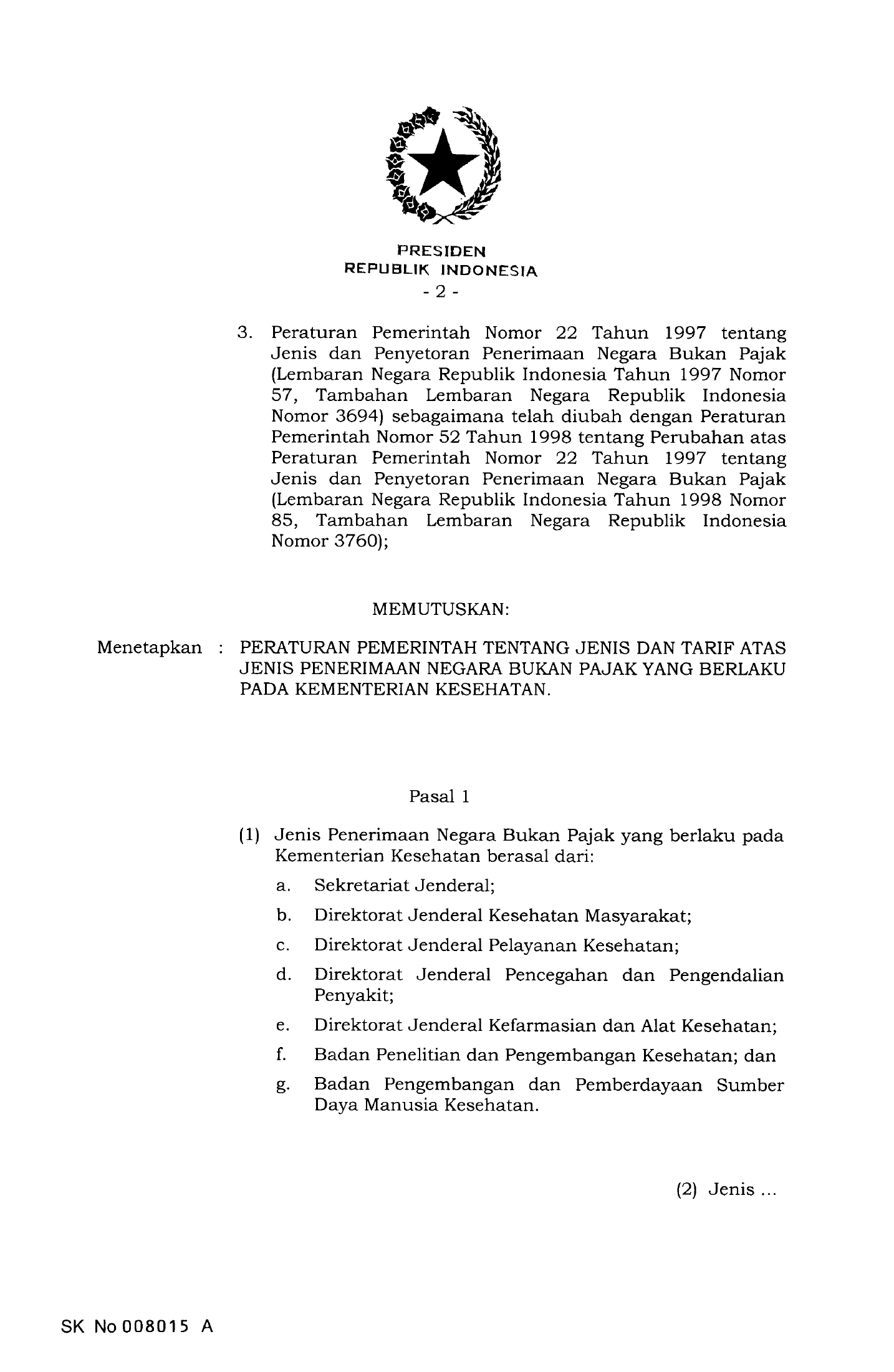 PP No. 64 Tahun 2019 — original complete physical PDF page 2; original image governs.