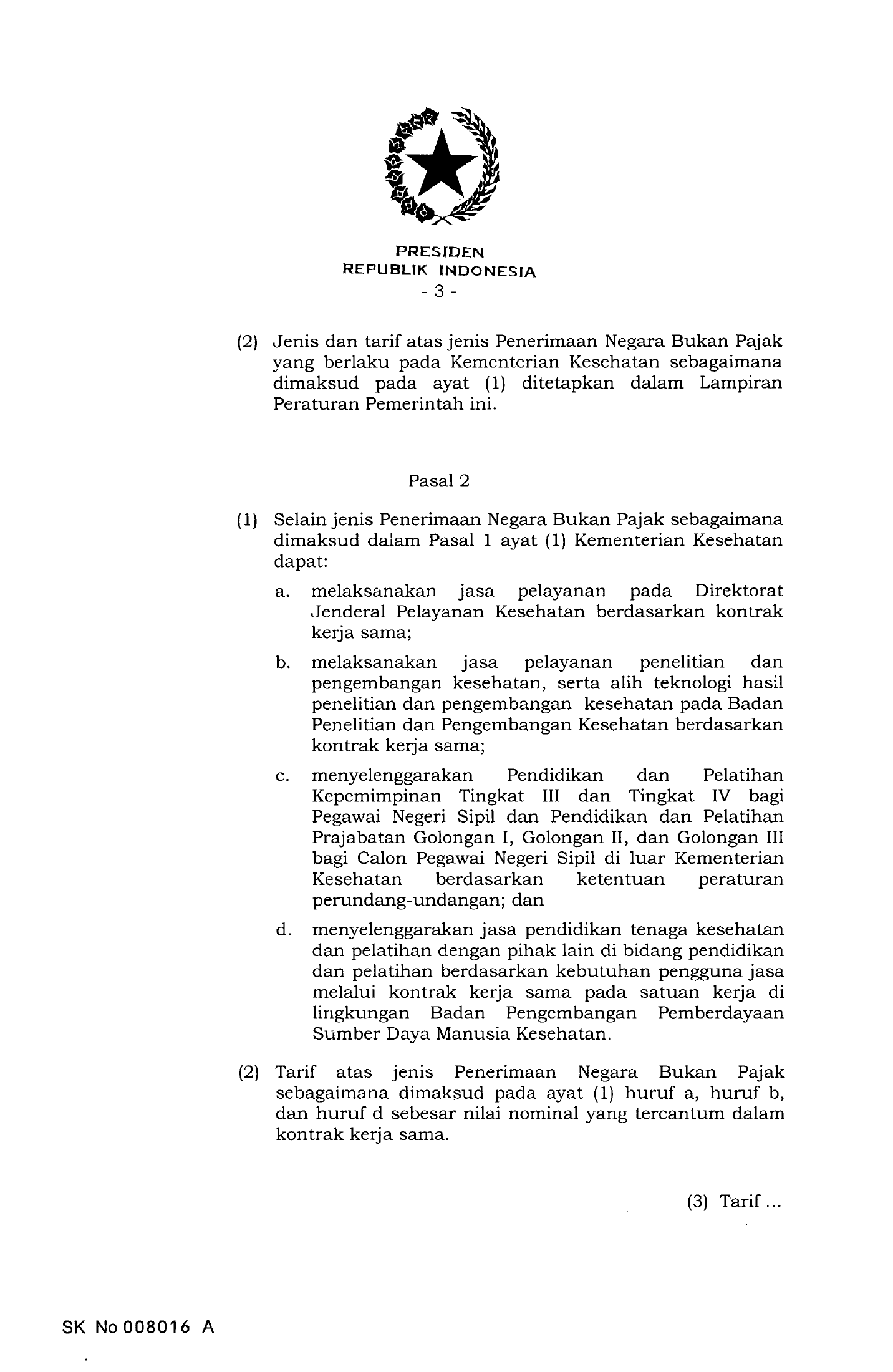 PP No. 64 Tahun 2019 — original complete physical PDF page 3; original image governs.