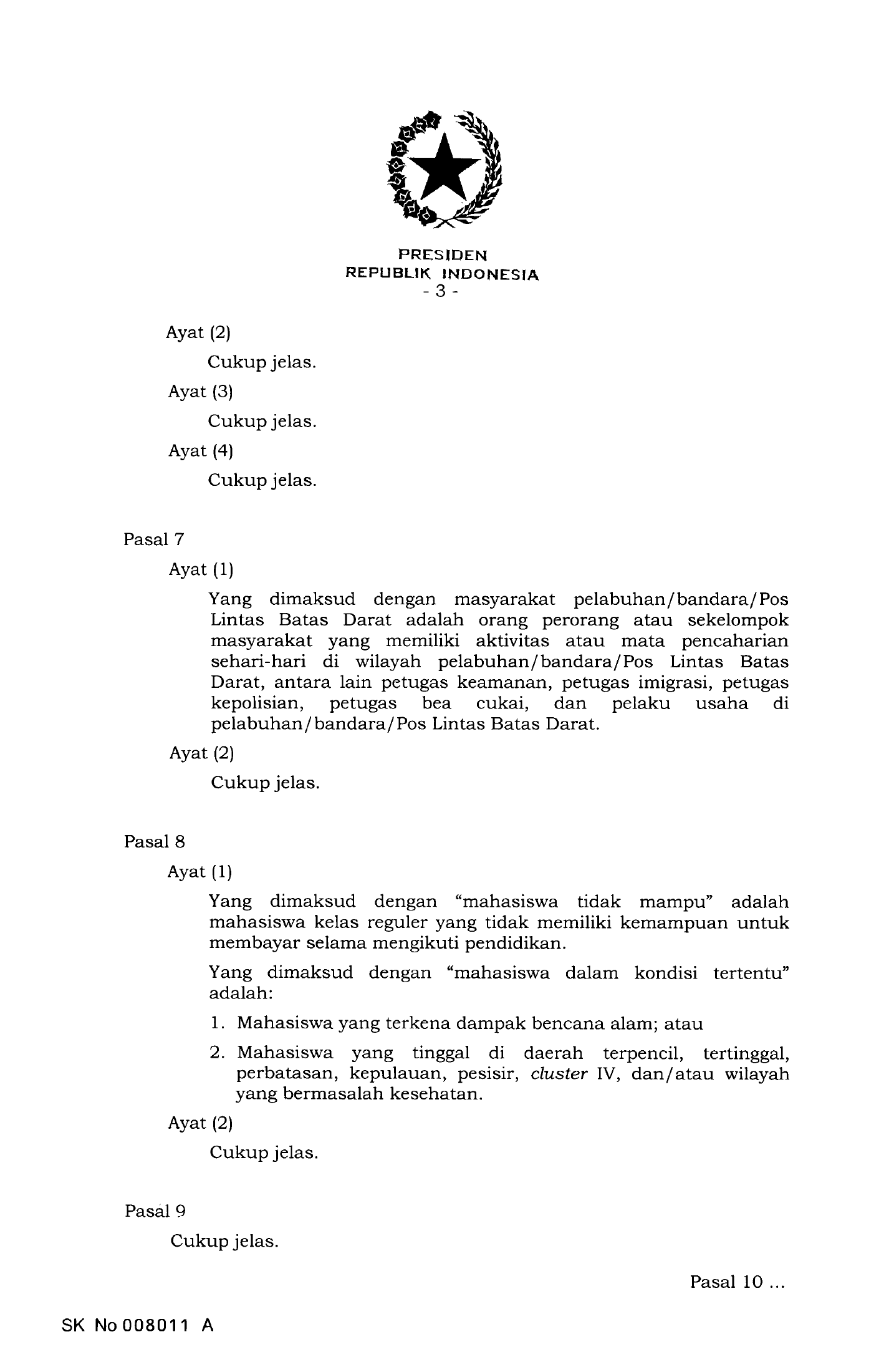 PP No. 64 Tahun 2019 — original complete physical PDF page 11; original image governs.