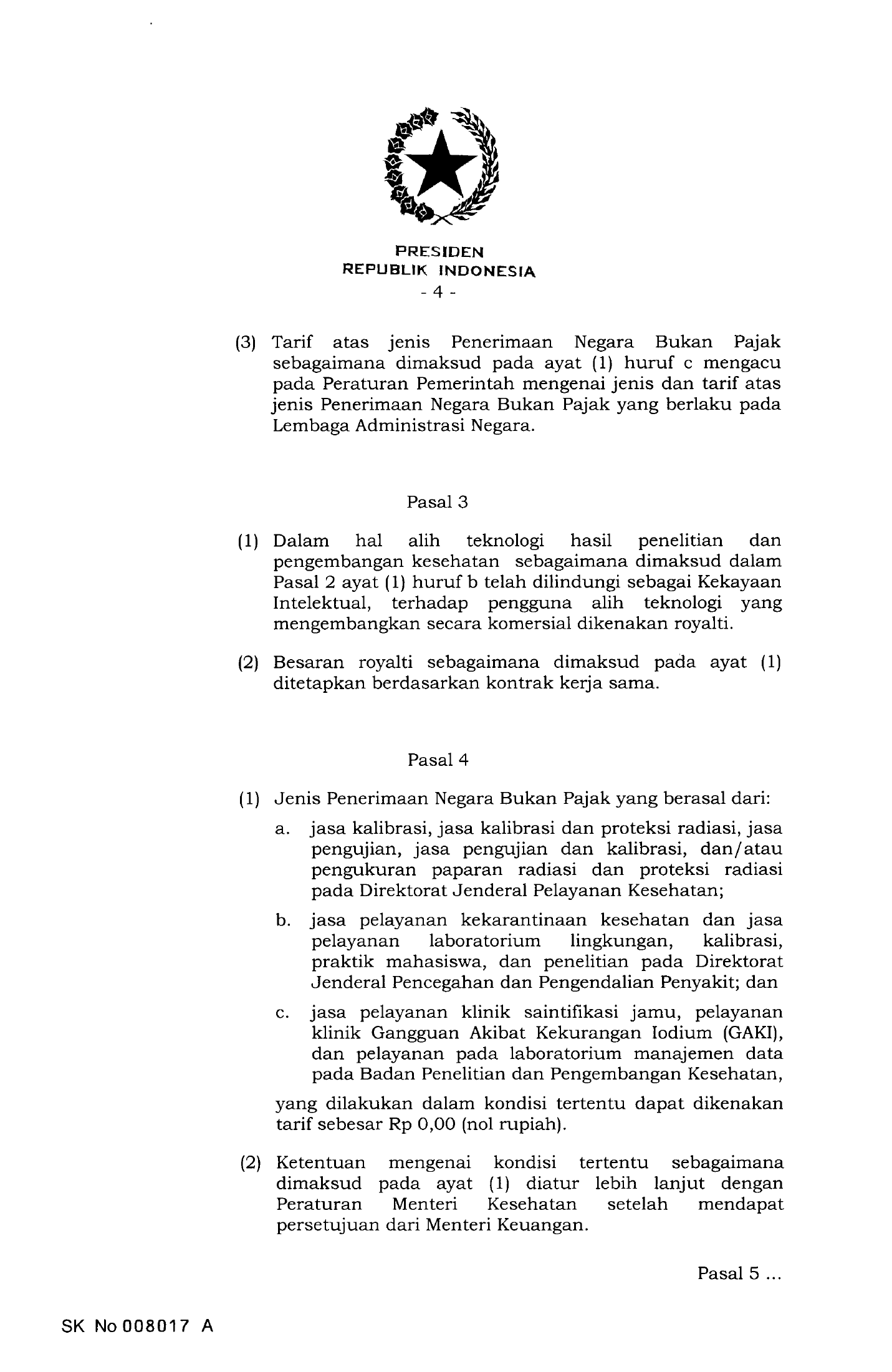 PP No. 64 Tahun 2019 — original complete physical PDF page 4; original image governs.