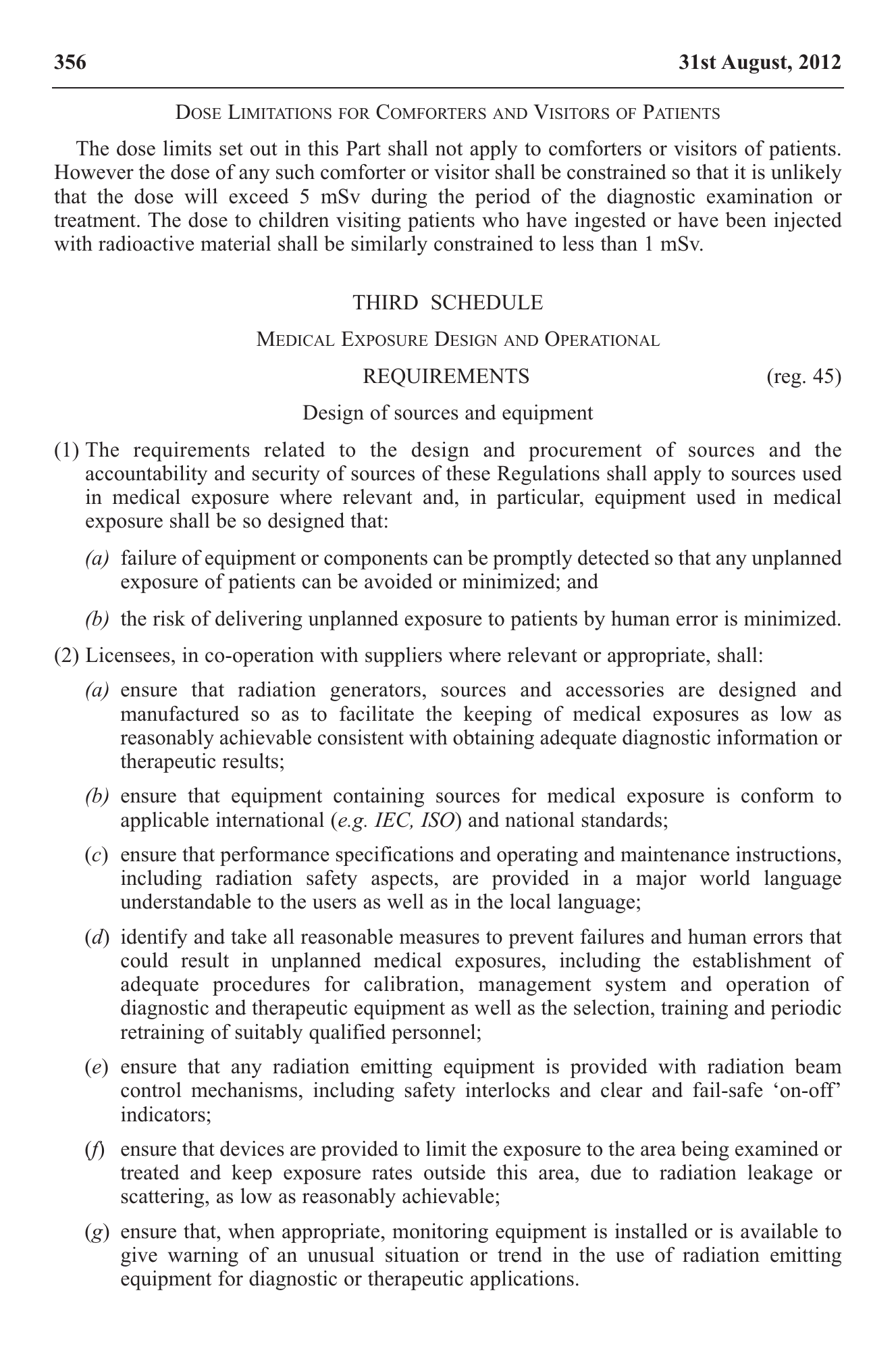 Government Notice 22 of 2012 — official PDF page 46; original table columns, symbols and diagram connections