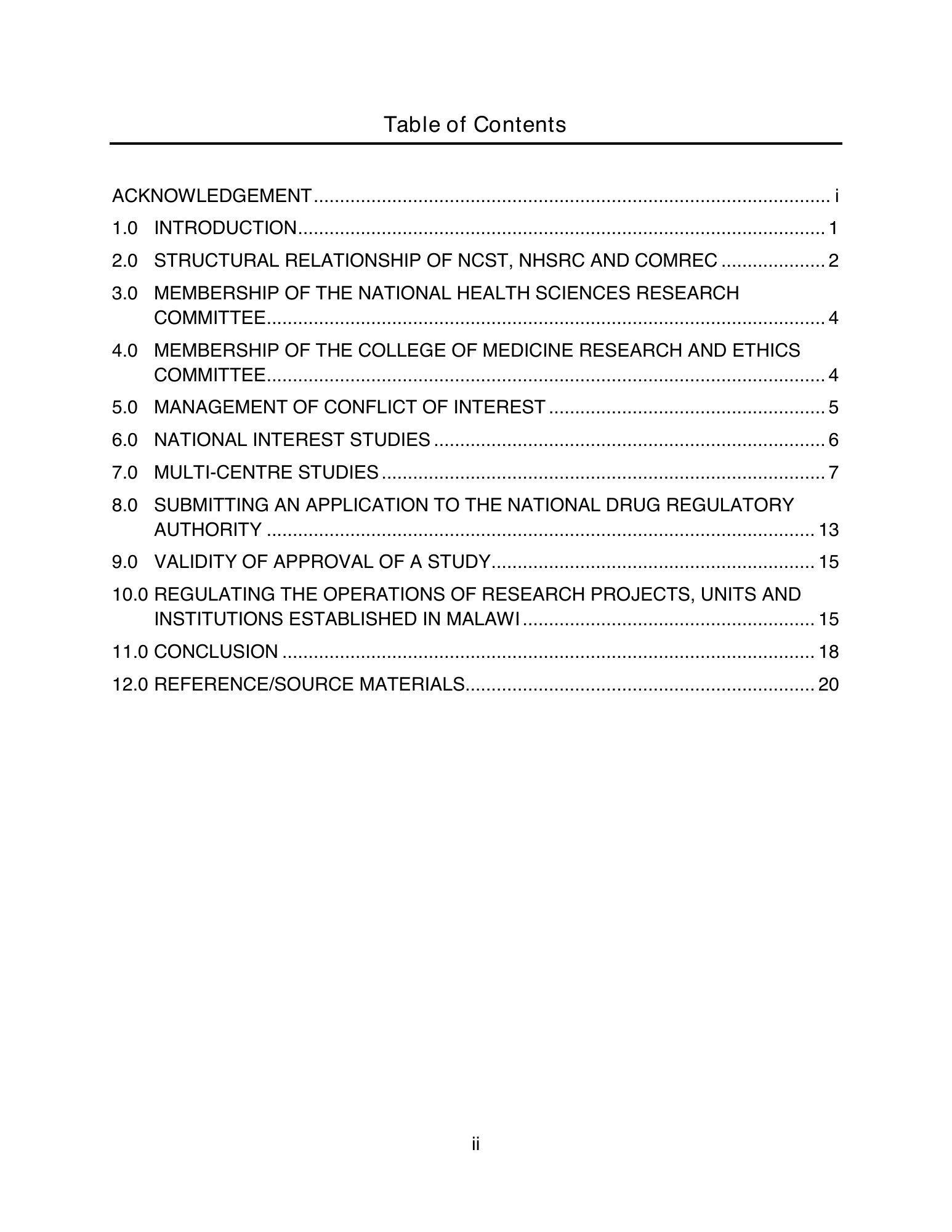 malawi-health-research-coordination-policy-2012 — official PDF page 4; original table columns, symbols and diagram connections