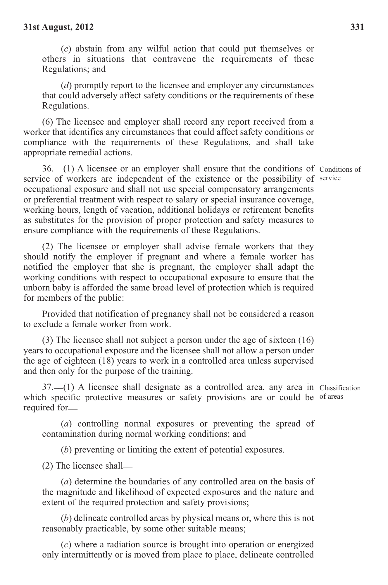 Government Notice 22 of 2012 — official PDF page 21; original table columns, symbols and diagram connections