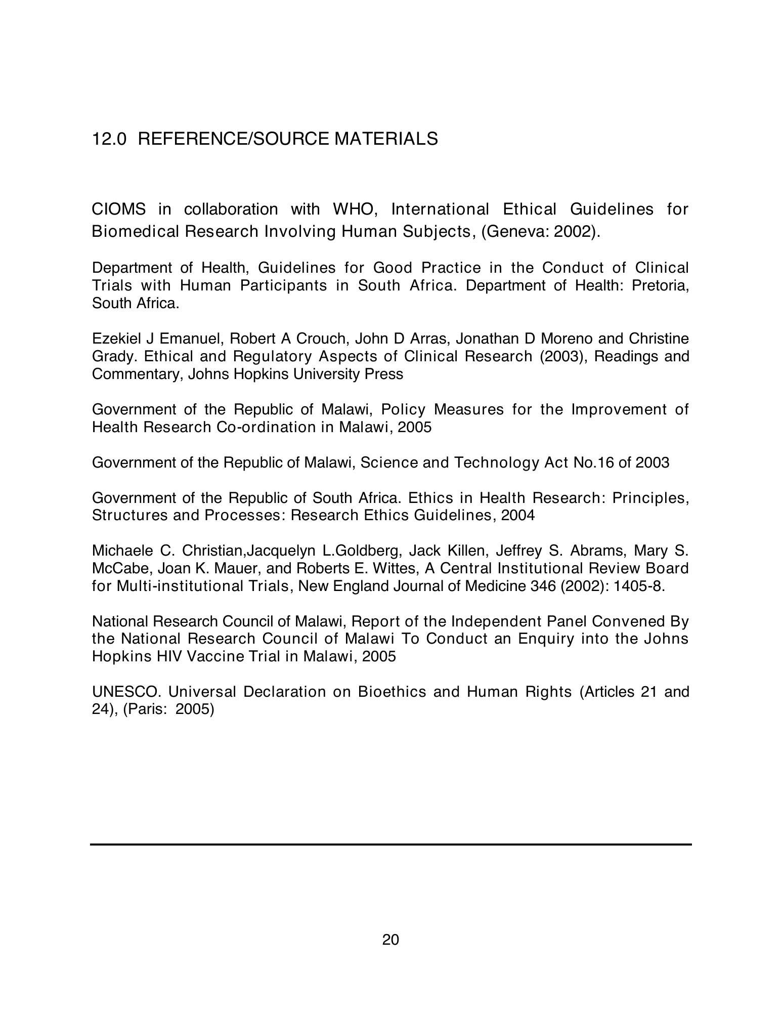 malawi-health-research-coordination-policy-2012 — official PDF page 24; original table columns, symbols and diagram connections